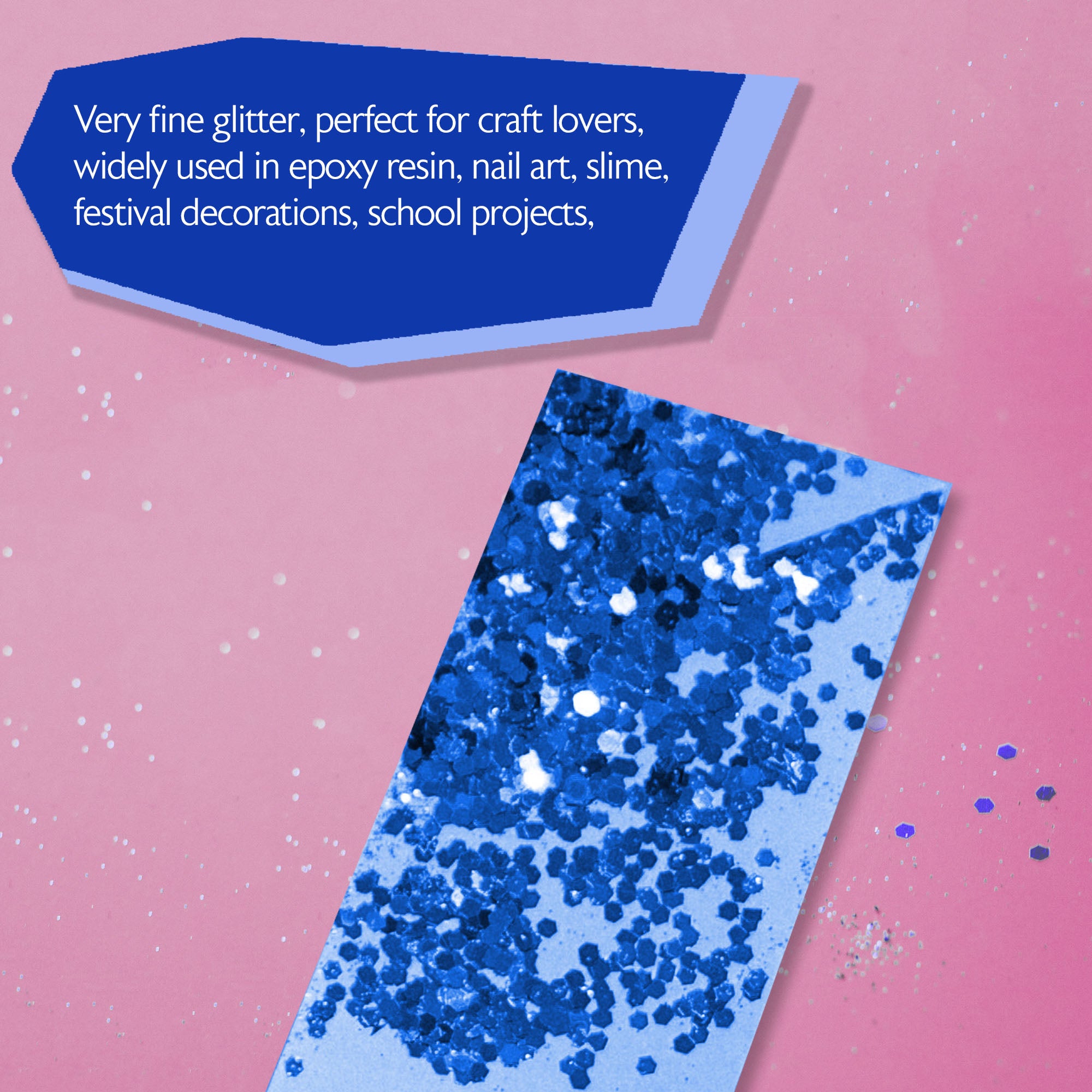 Blue Craft Glitter, 1 lb, Fine to Medium