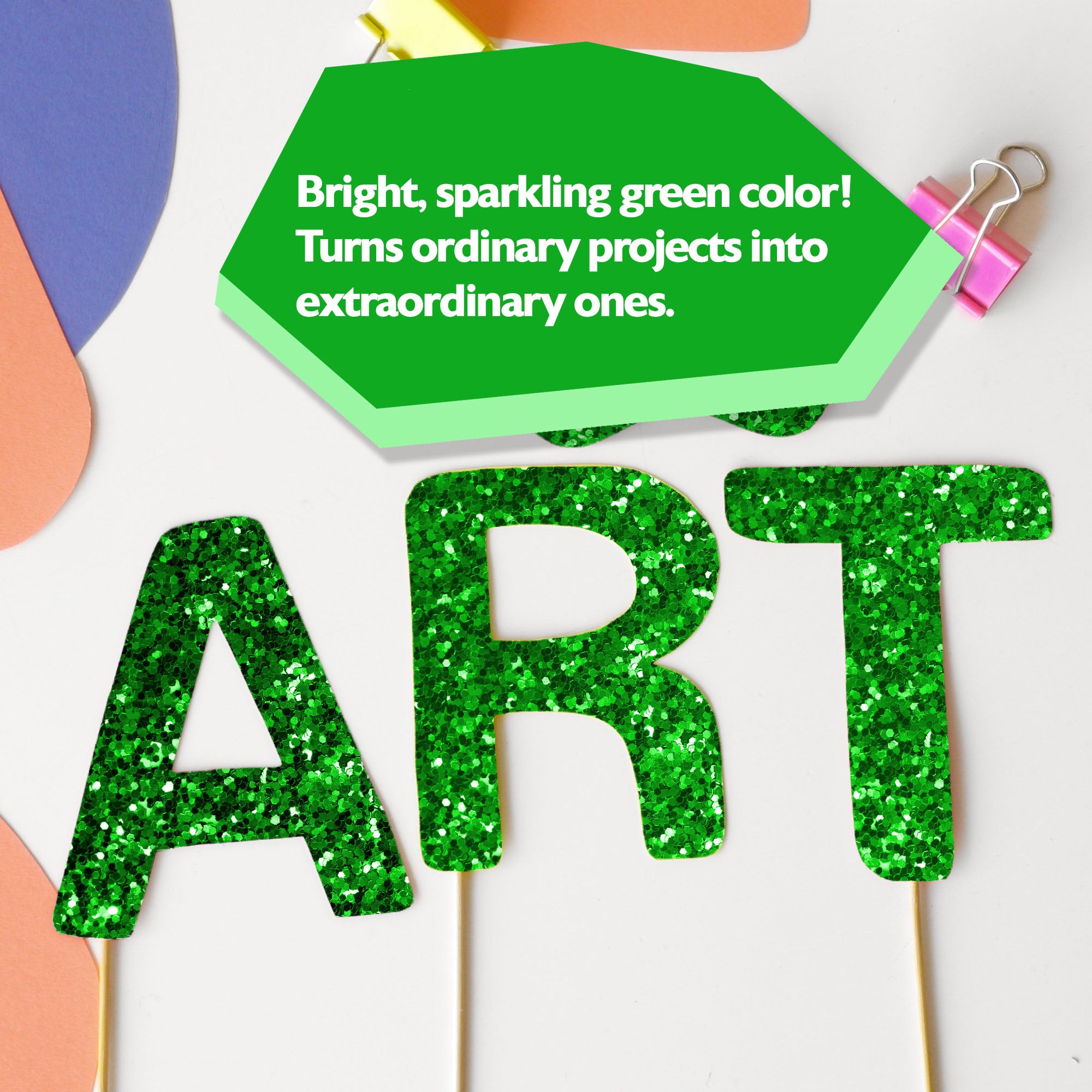 Green Craft Glitter, 1 lb, Fine to Medium