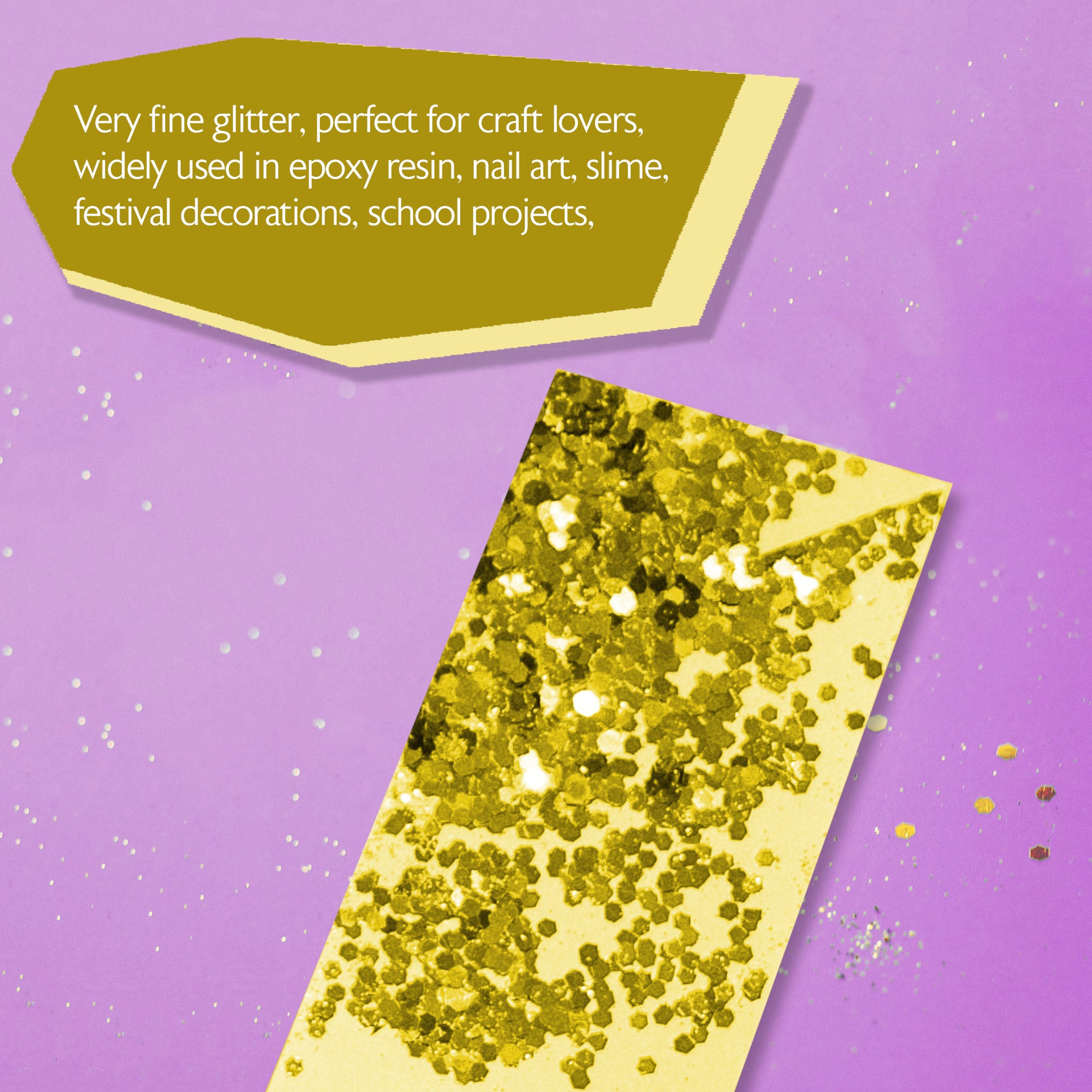Gold Craft Glitter, 1 lb, Fine to Medium