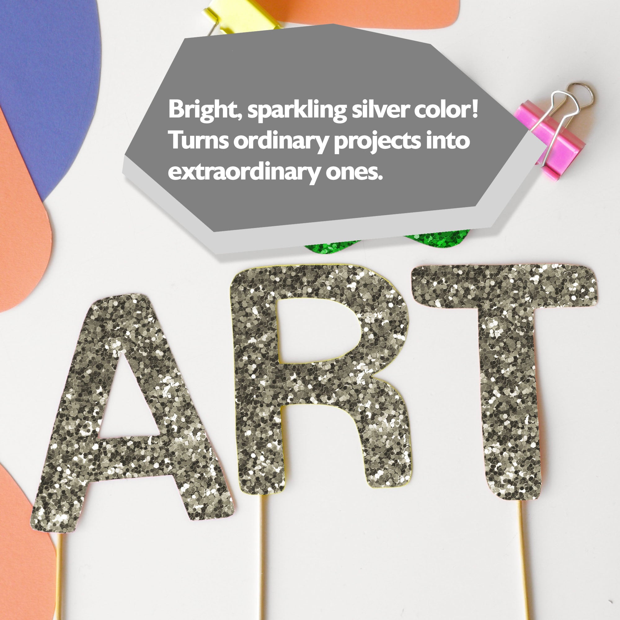 Silver Craft Glitter, 1 lb, Fine to Medium