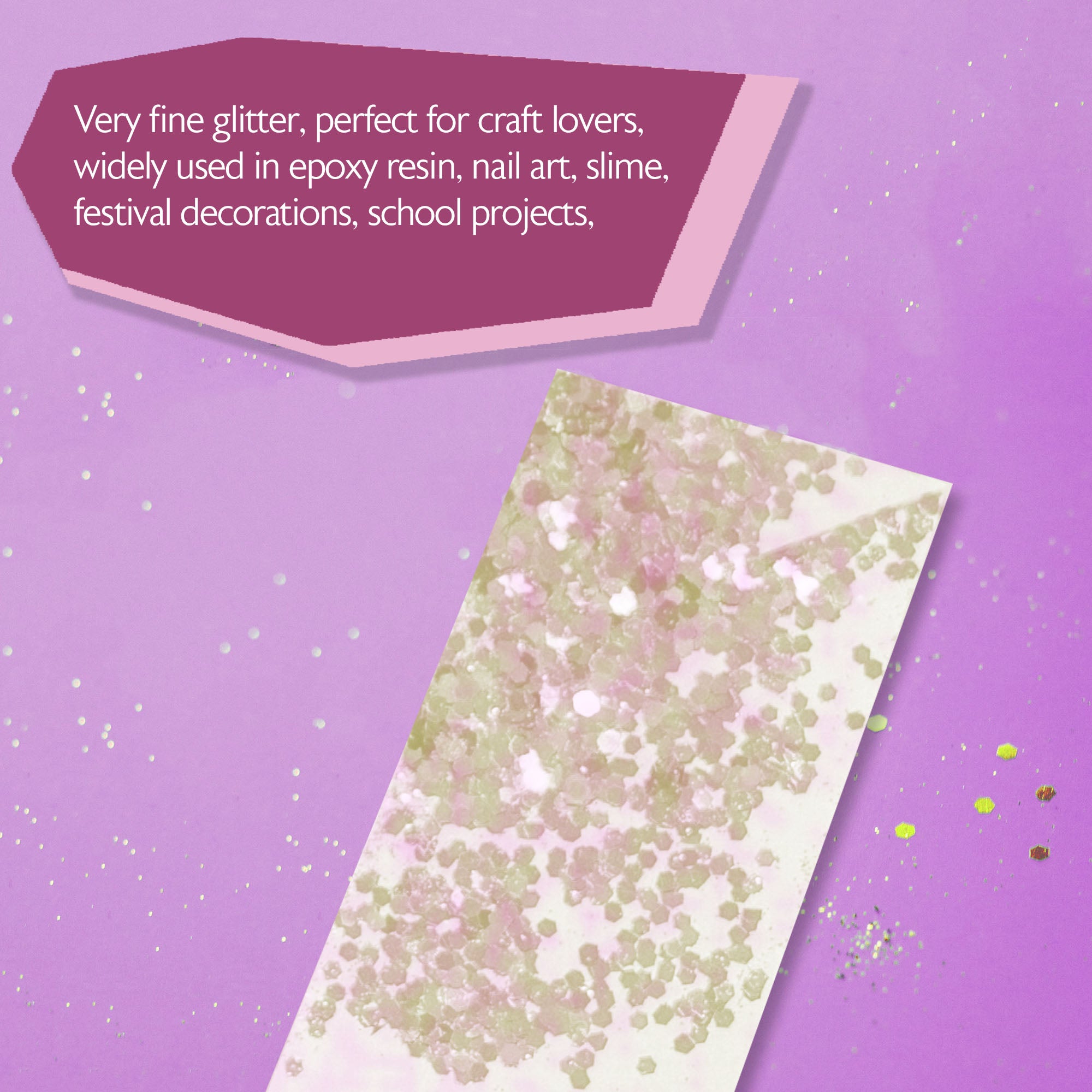 Iridescent Craft Glitter, 1 lb, Fine to Medium