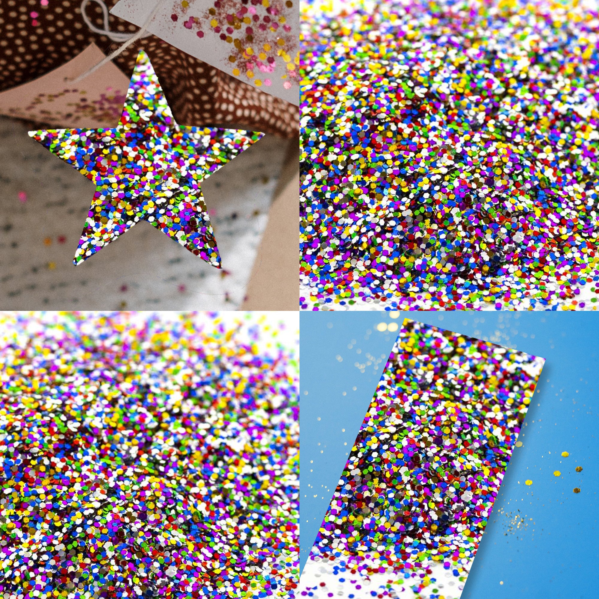 Multicolor Craft Glitter, 1 lb, Fine to Medium