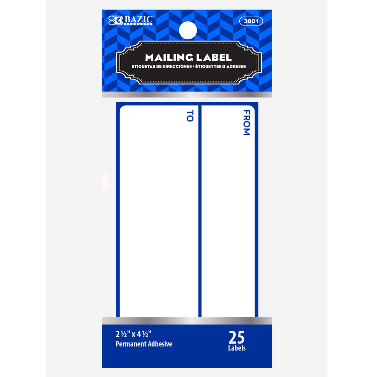 BAZIC Mailing Labels, Preprinted TO/FROM, 2.5 x 4.5 in