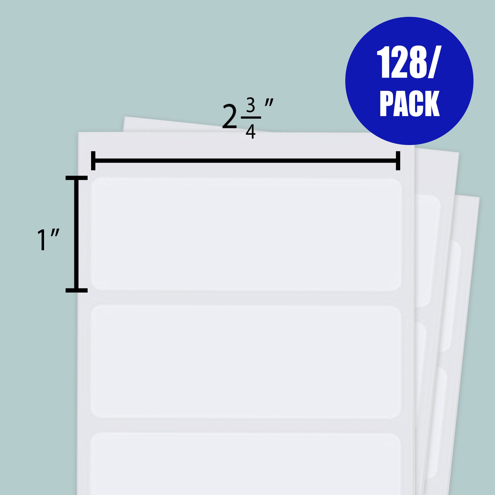 Labels, 128 Multi-Purpose Labels, 2.75" x 1"