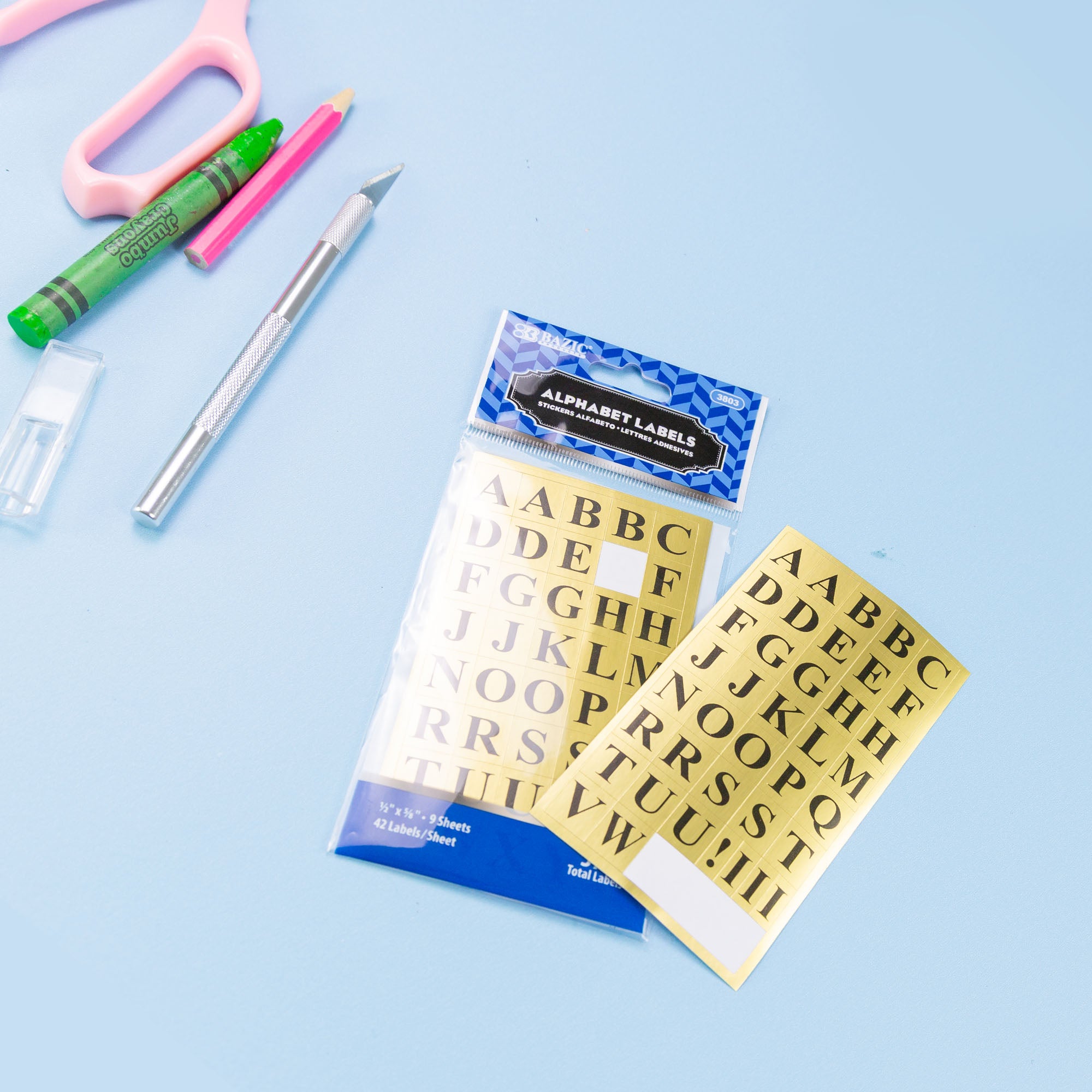 Gold Foil Alphabet Stickers, 1/2 x 5/8 in, 378 Pack