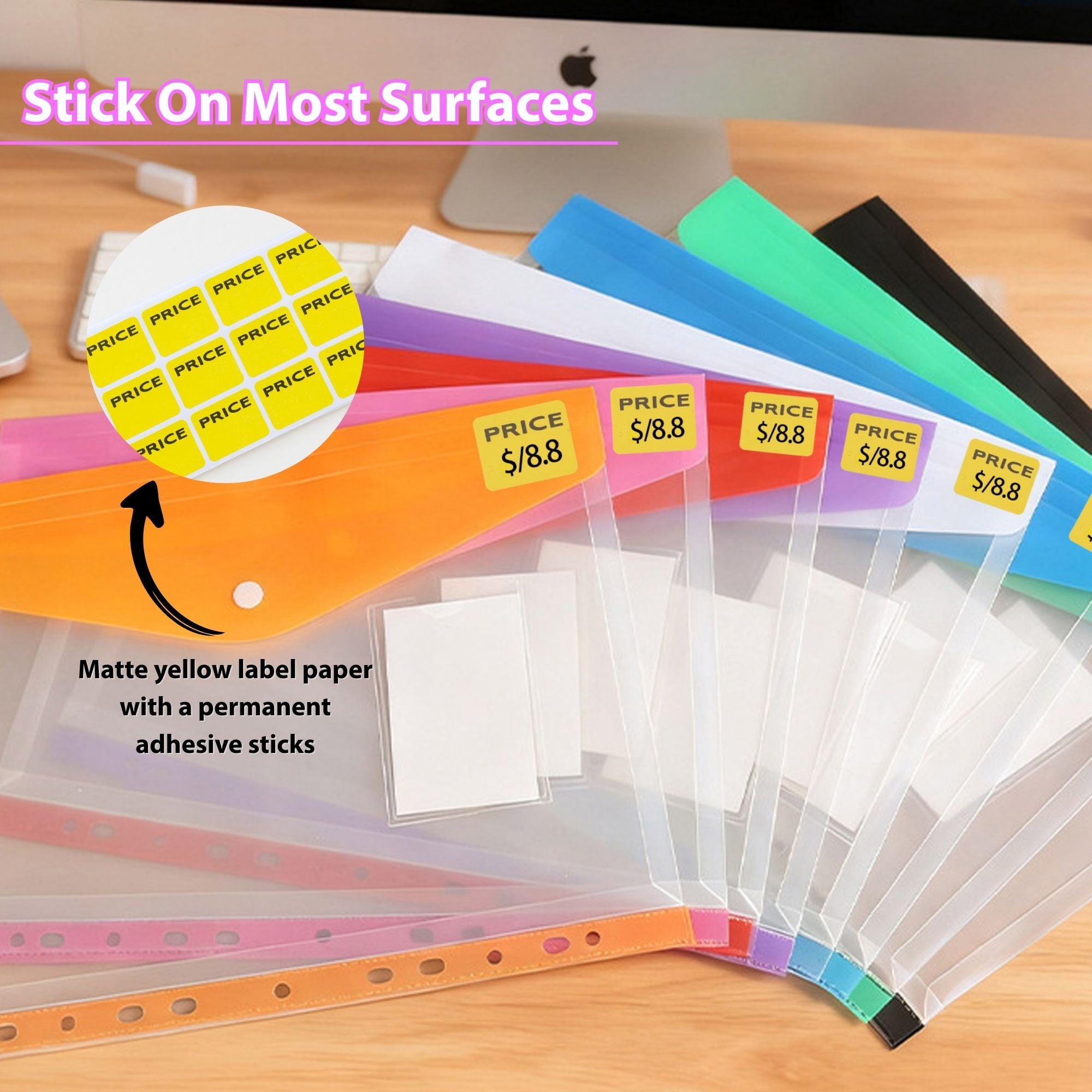Yellow Price Mark Labels, 180 Pack