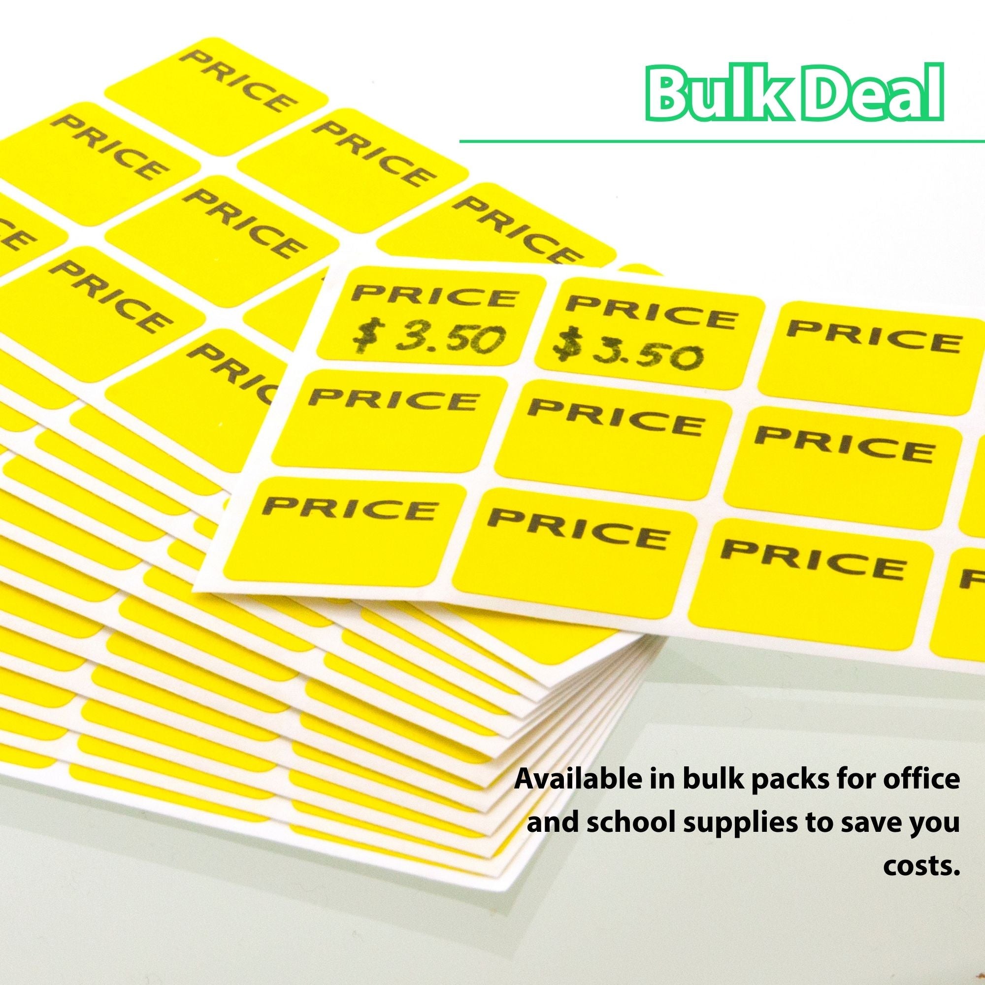 Yellow Price Mark Labels, 180 Pack