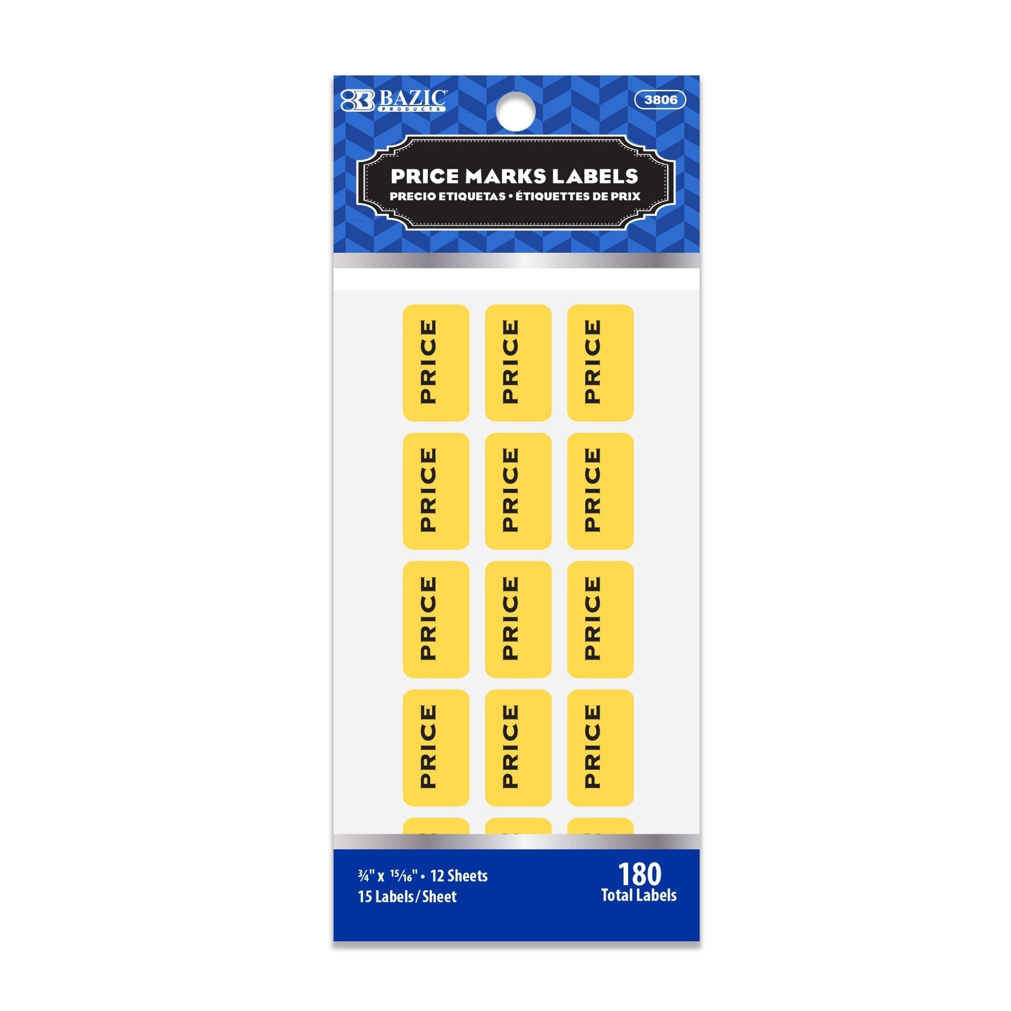 Yellow Price Mark Label (180/Pack)