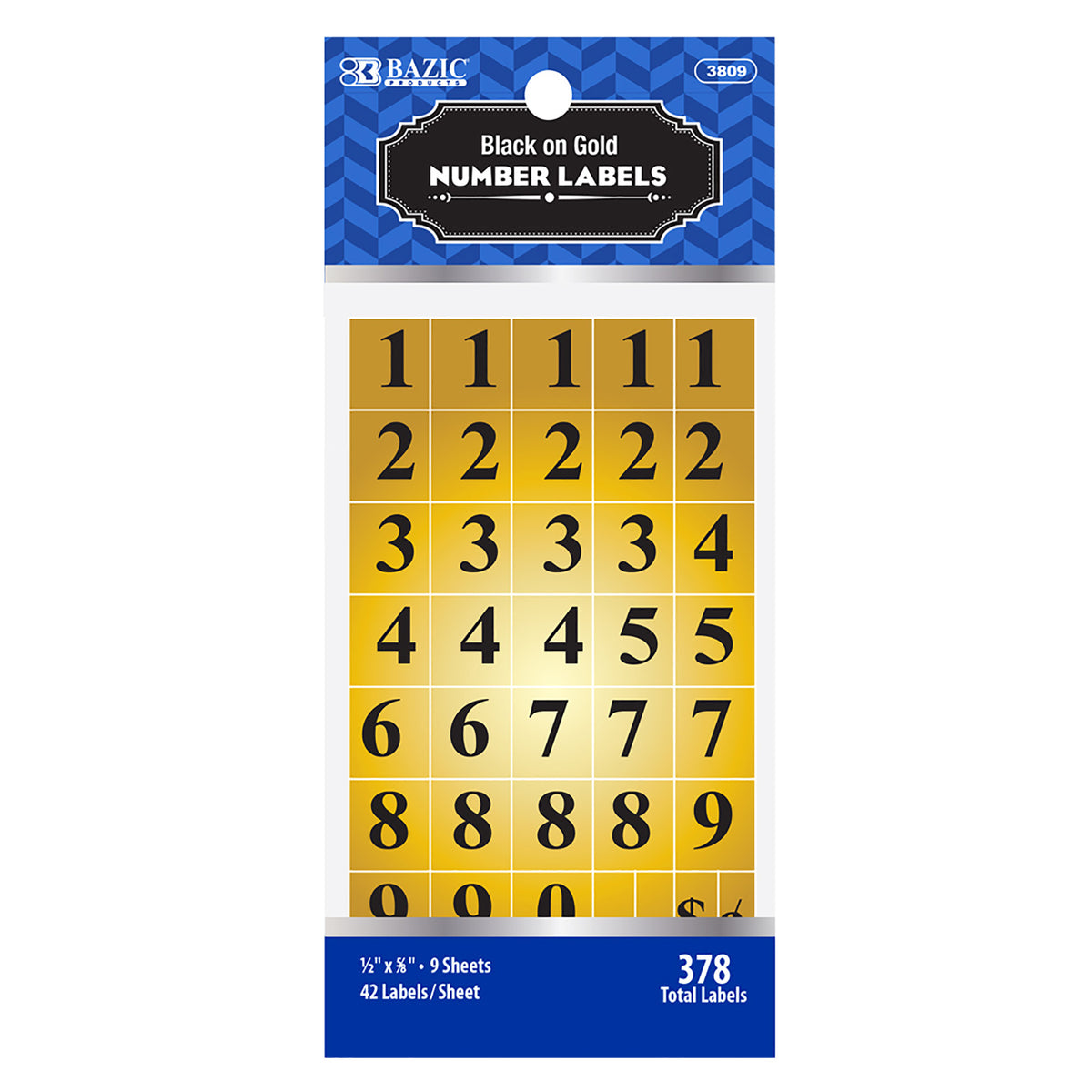 Gold Foil Number Label