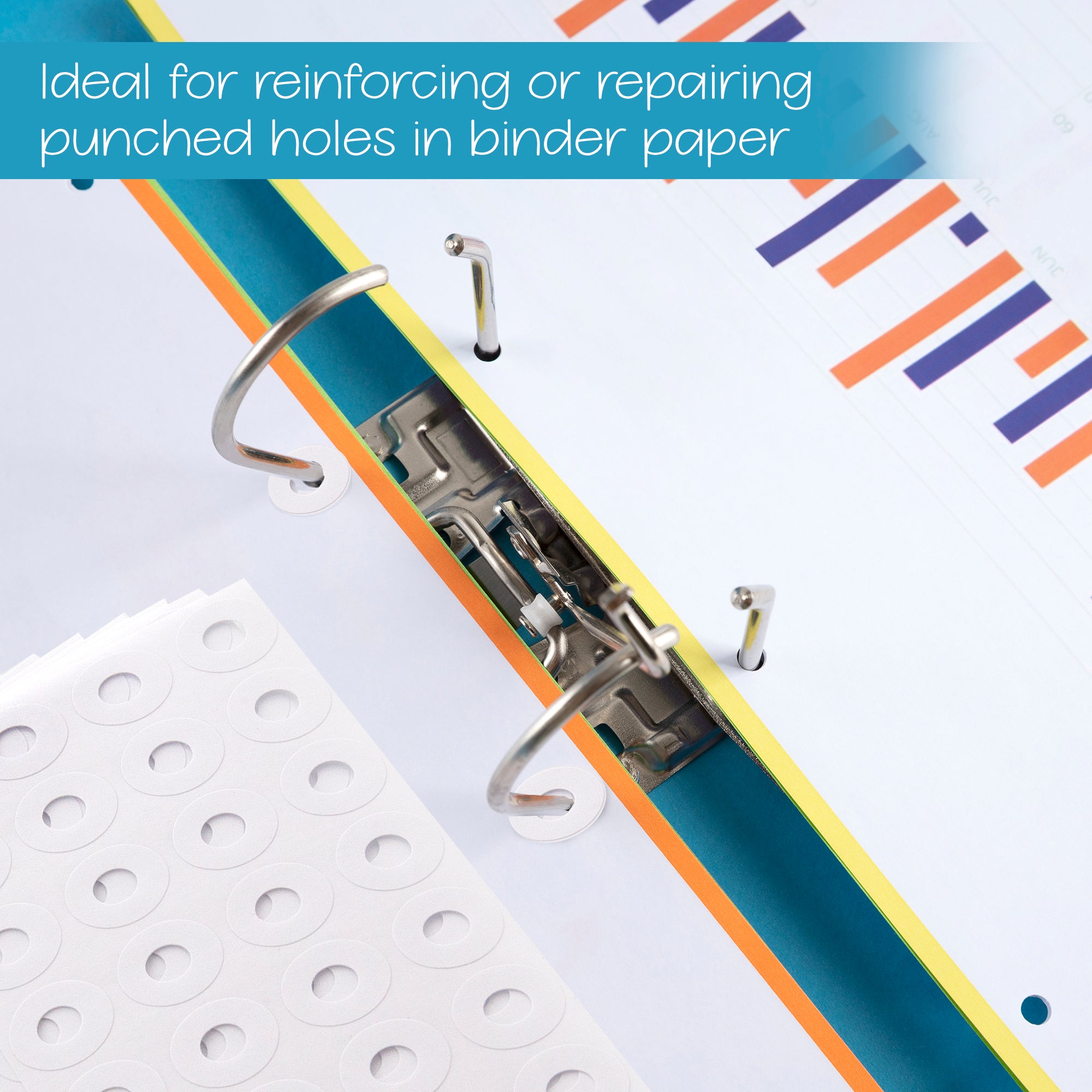 White Hole Reinforcement Labels, 1/4 in