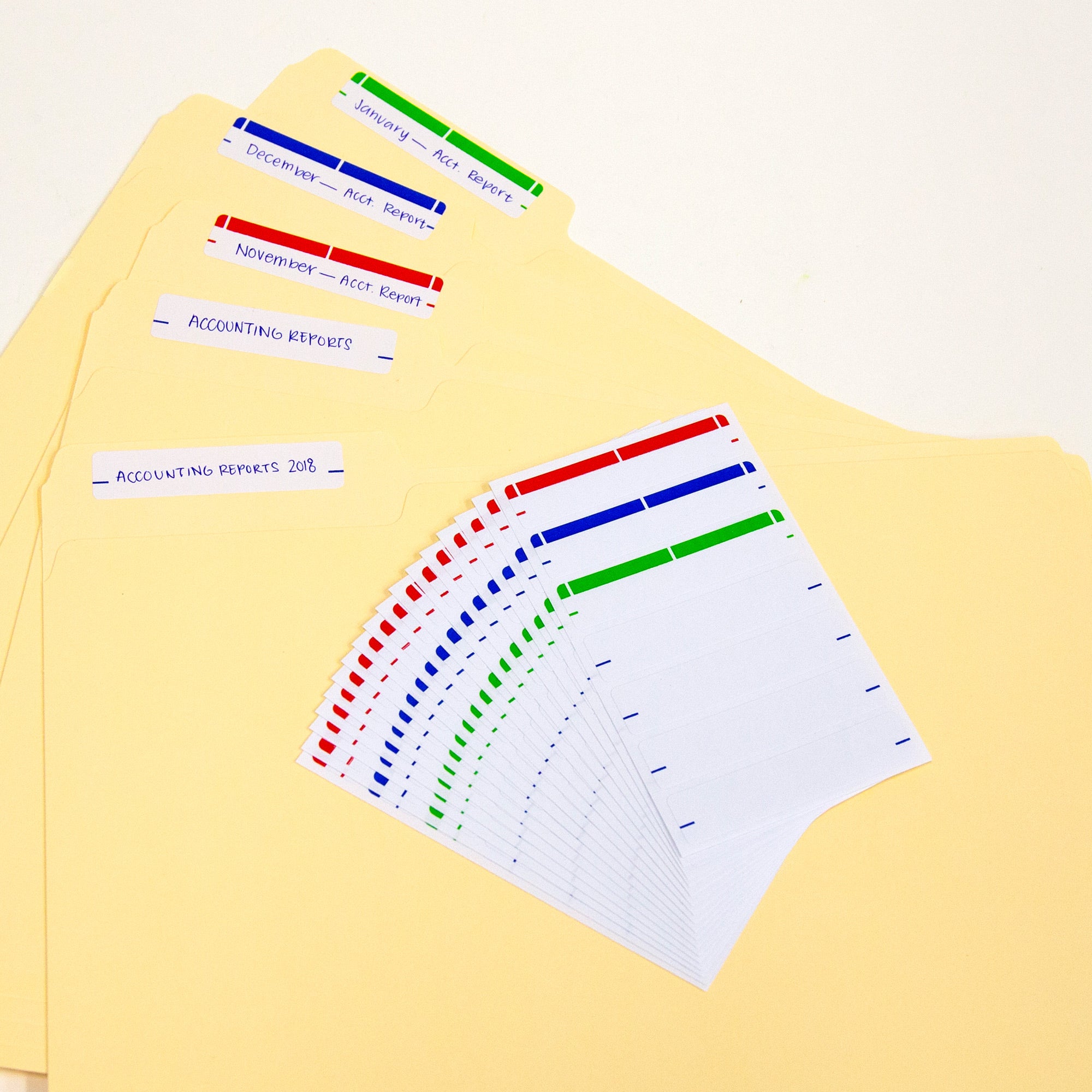 Assorted Color File Folder Labels, 126 Pack, 3/4 x 2 3/4 in