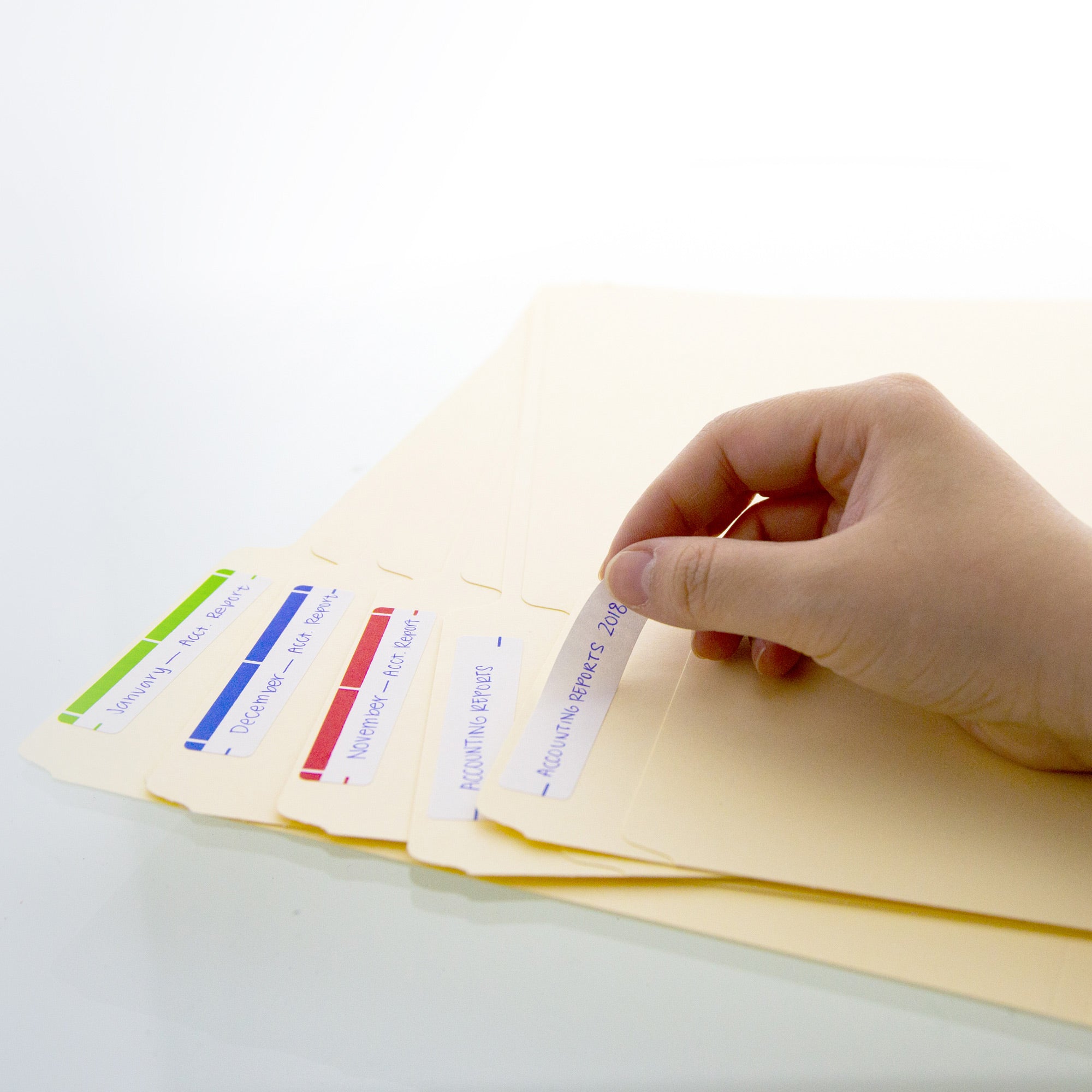 Assorted Color File Folder Labels, 126 Pack, 3/4 x 2 3/4 in
