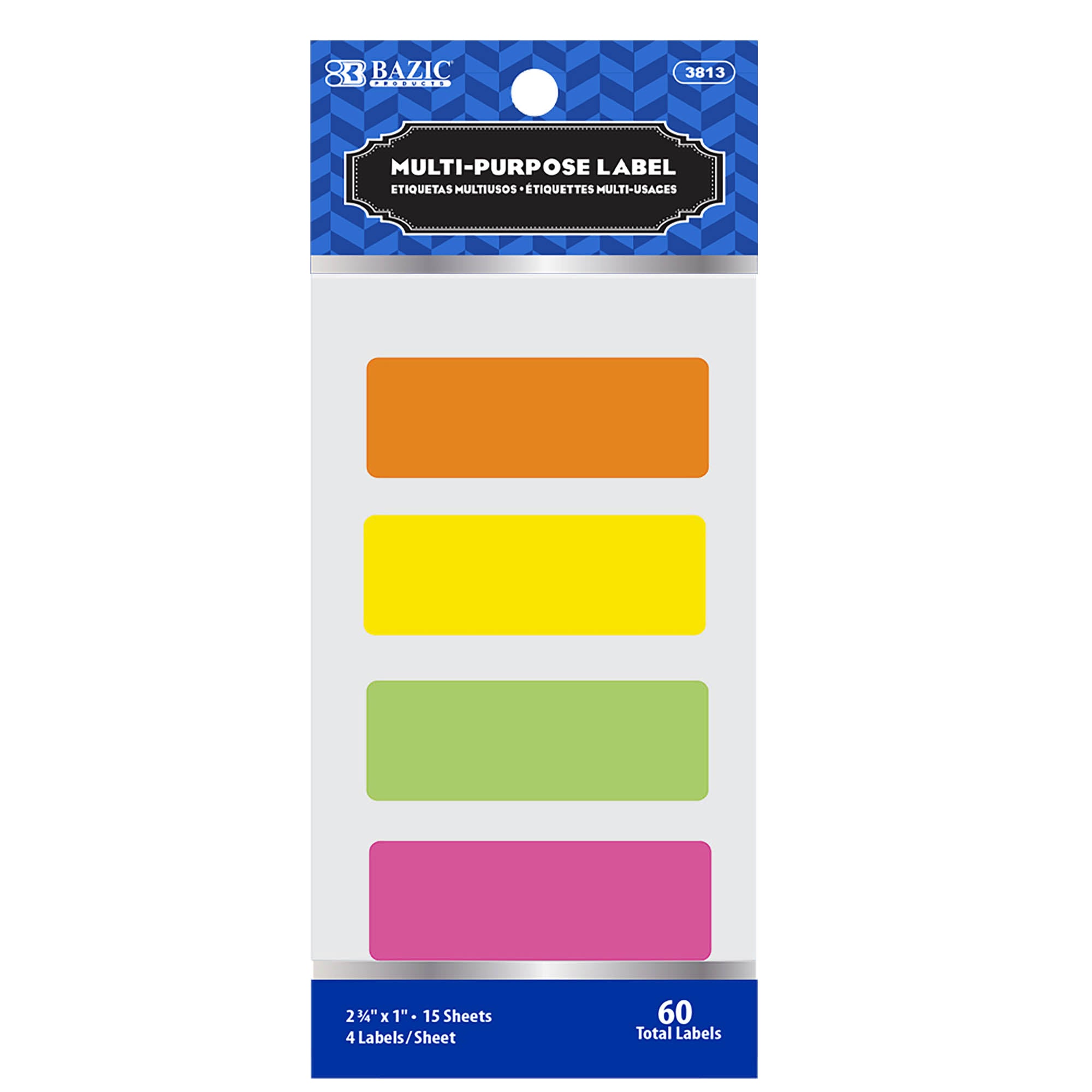 Fluorescent Multipurpose Label 2 3/4&quot; X 1&quot; (60/Pack)