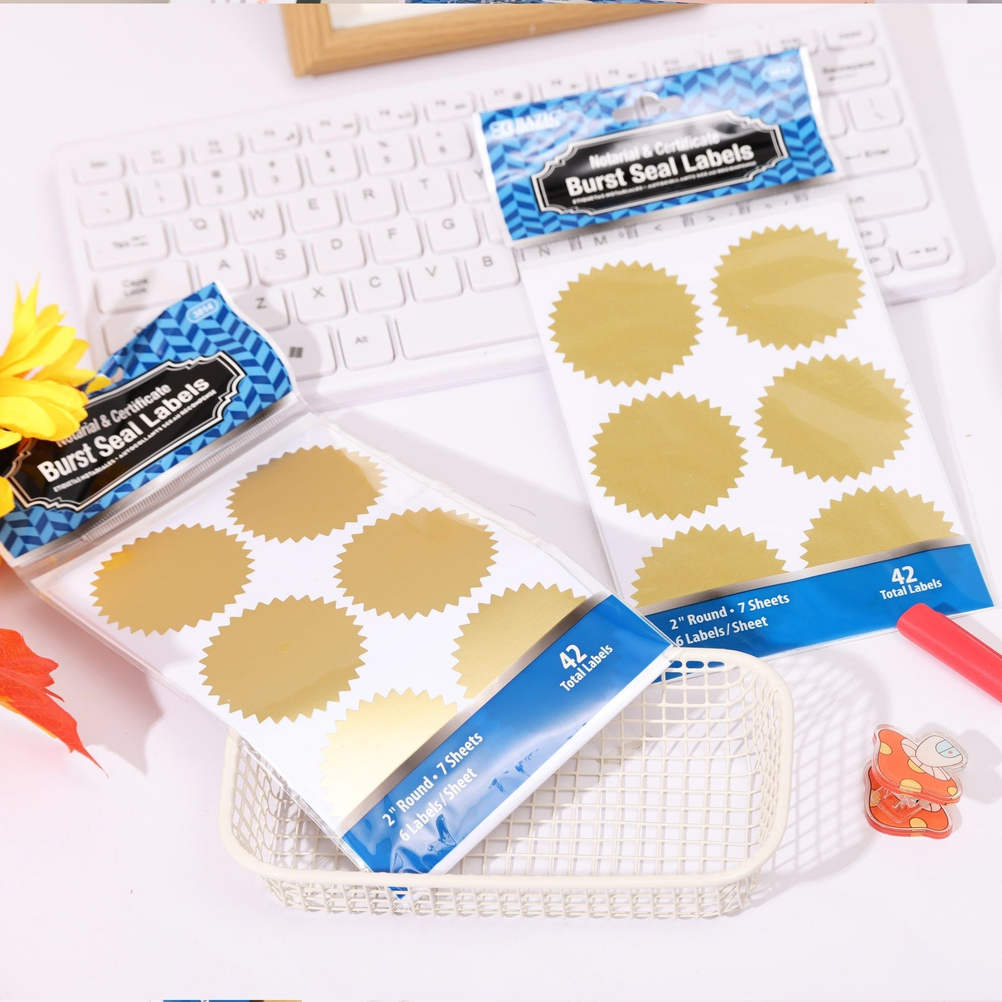 2" Gold Foil Notary/Certificate Seal Label (42/Pack)