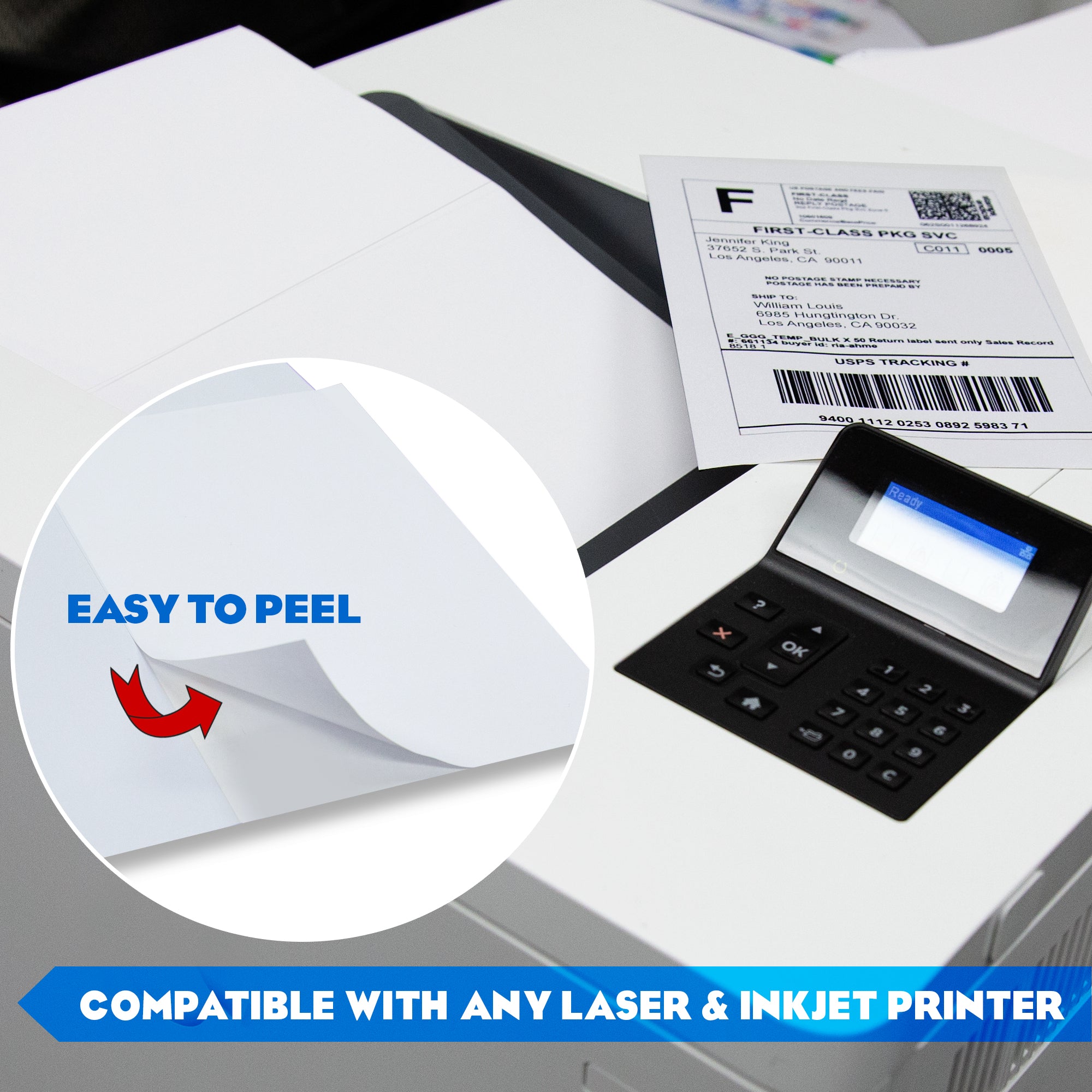 White Shipping Labels, 20 Pack, 8 1/2 x 5 1/2 in