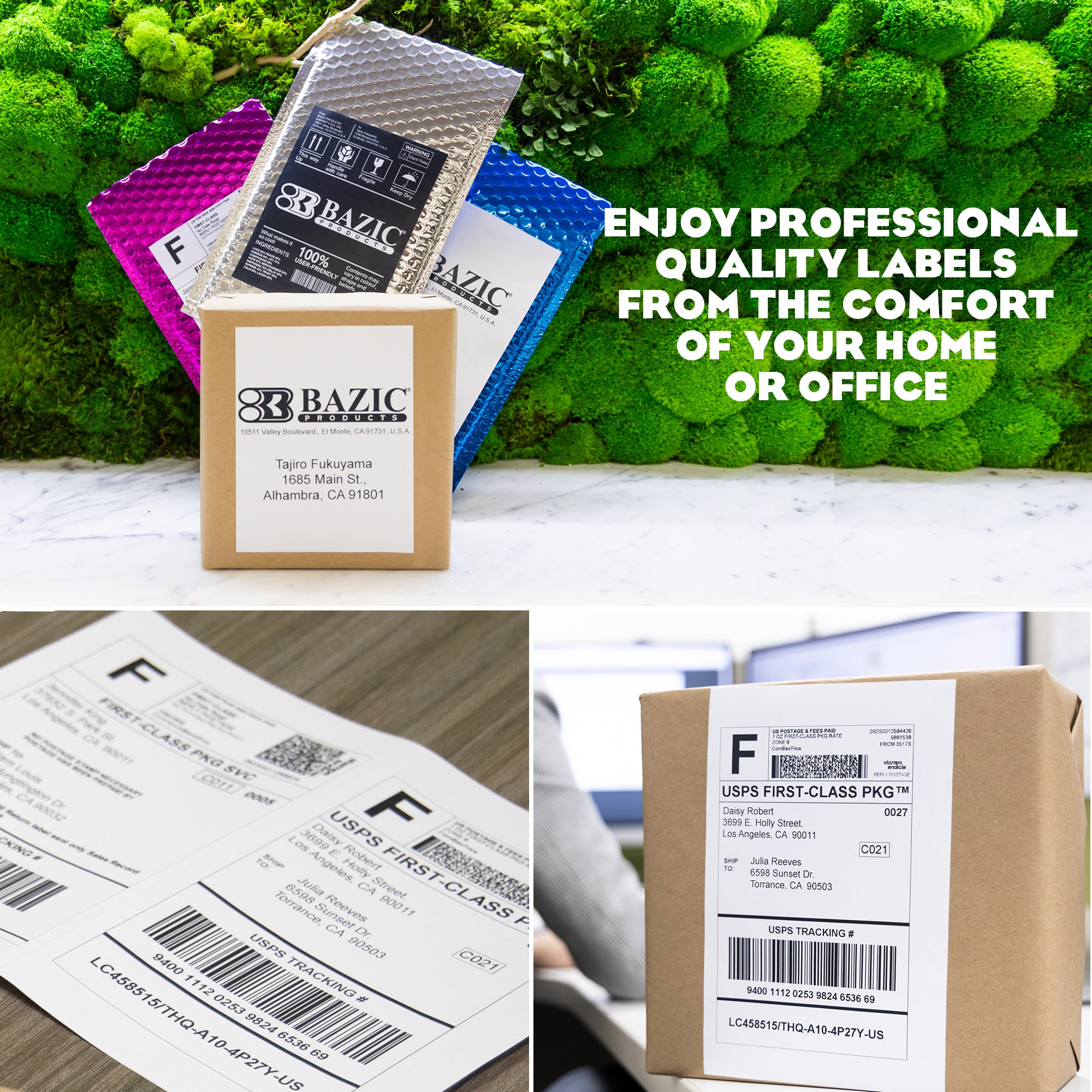 White Shipping Labels, 20 Pack, 8 1/2 x 5 1/2 in