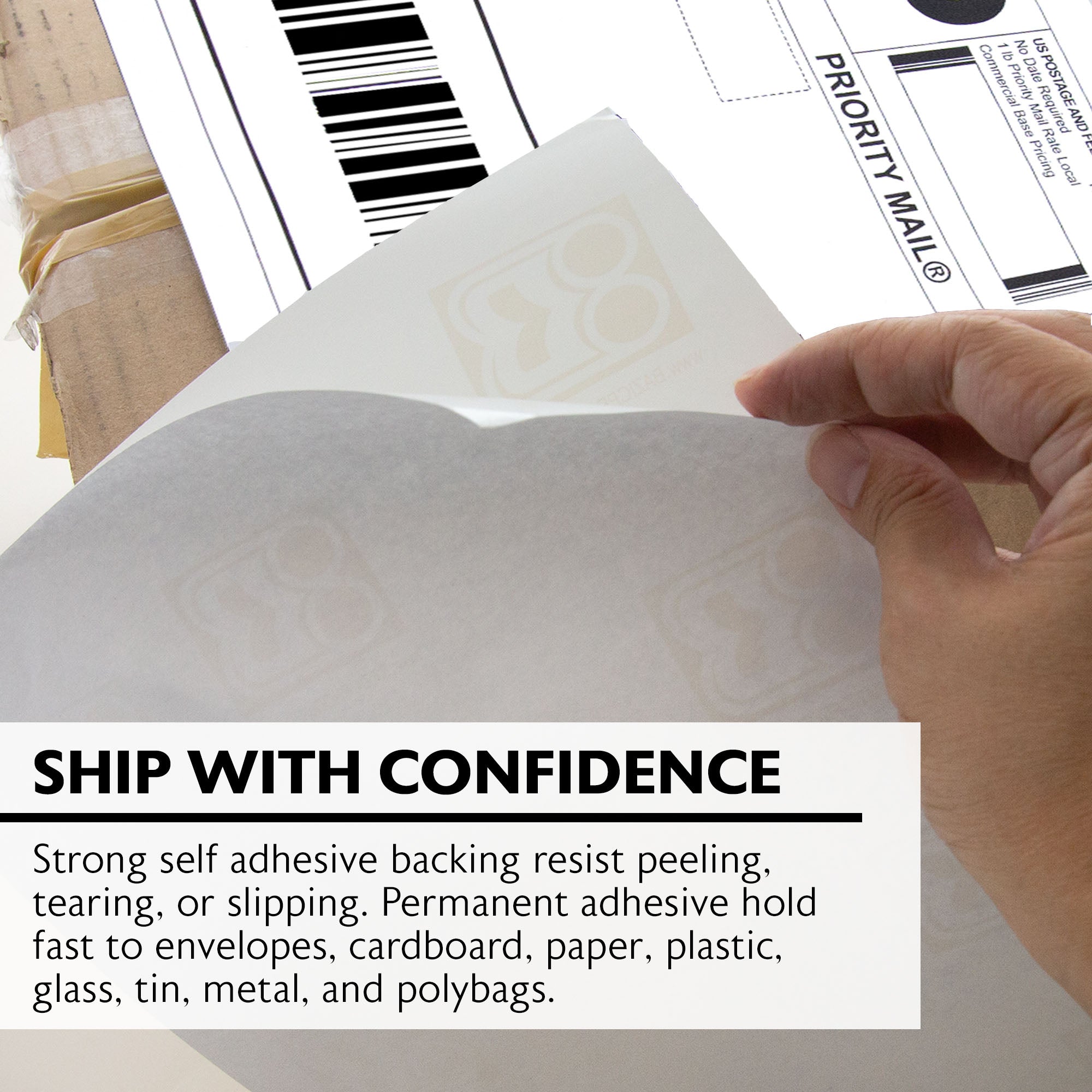 8.5" x 11" Full Sheet Multipurpose Labels, White, 10 Count