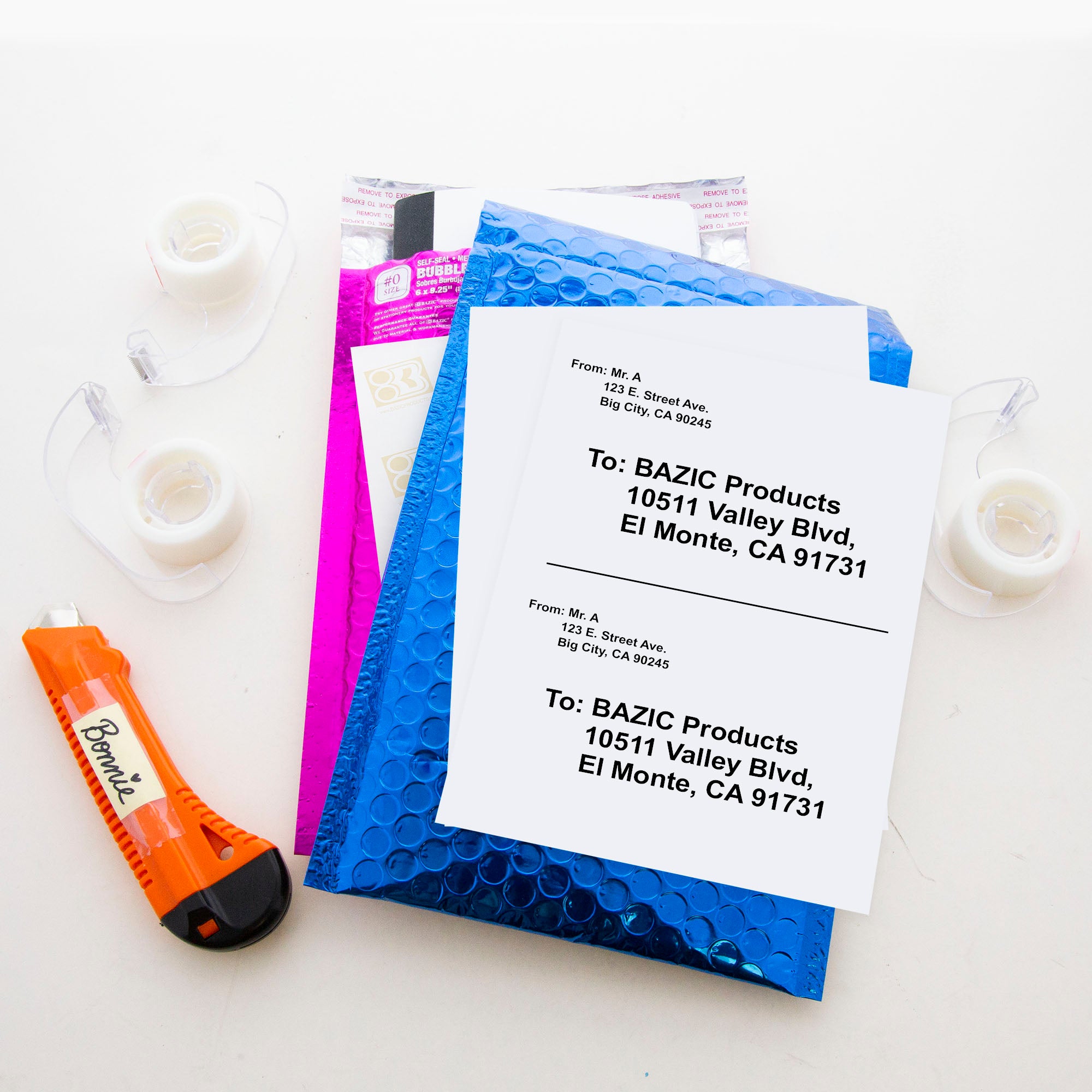 8.5" x 11" Full Sheet Multipurpose Labels, White, 10 Count