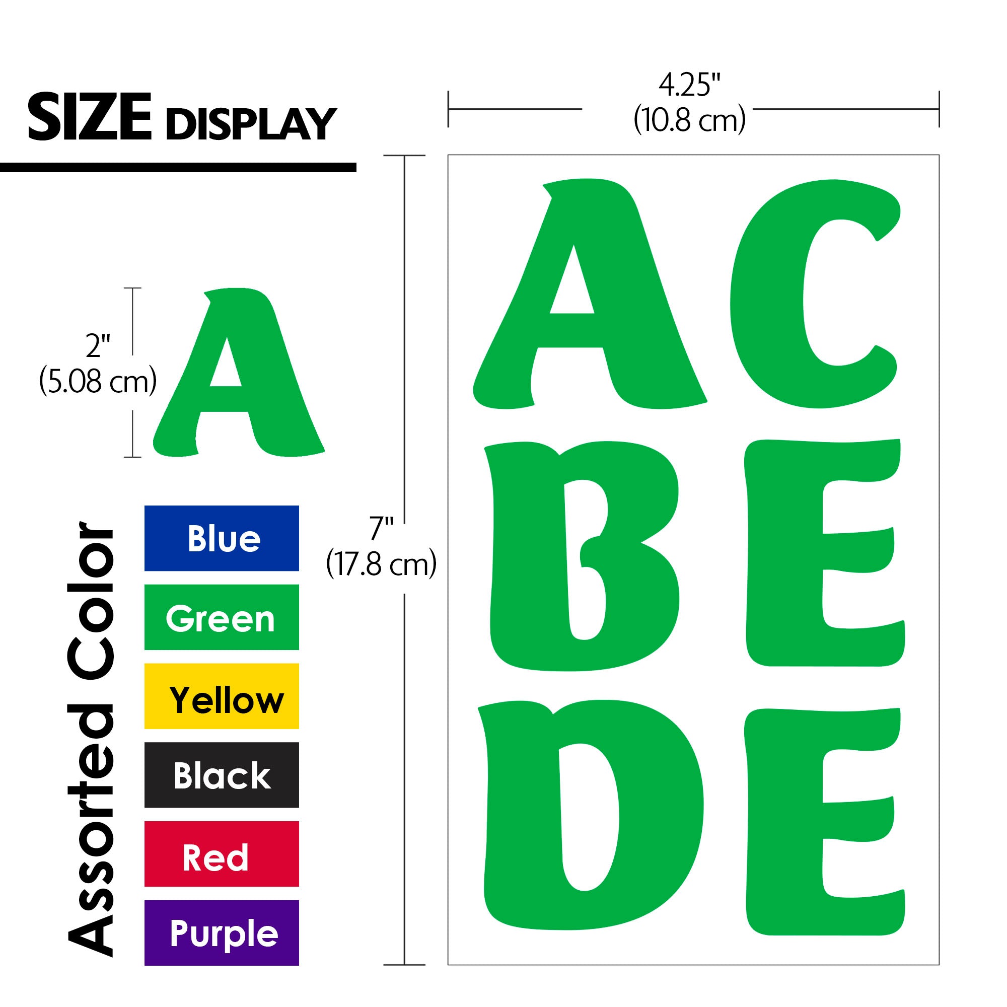 Assorted Alphabet and Number Stickers, 2 in, 72 Pack