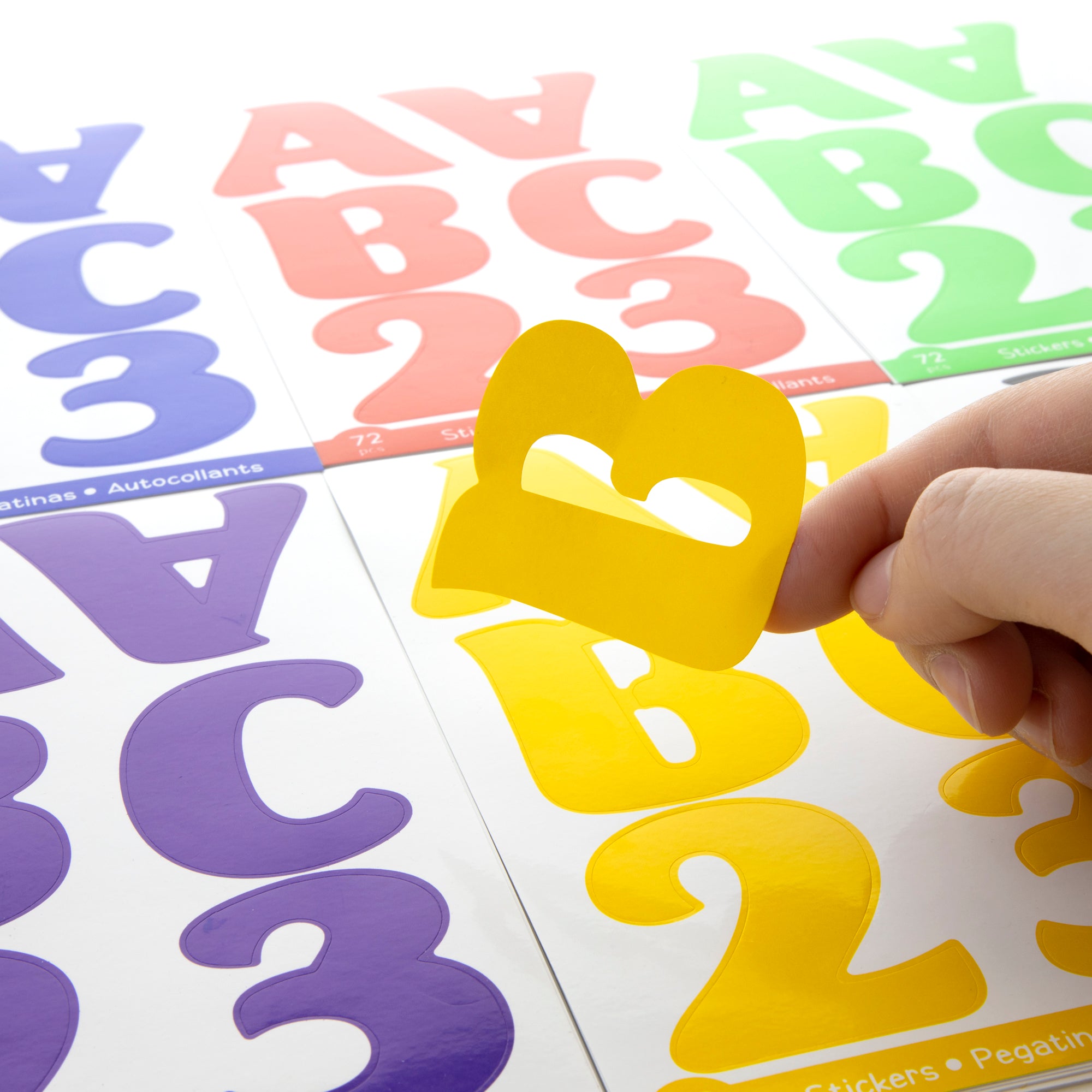 Assorted Alphabet and Number Stickers, 2 in, 72 Pack