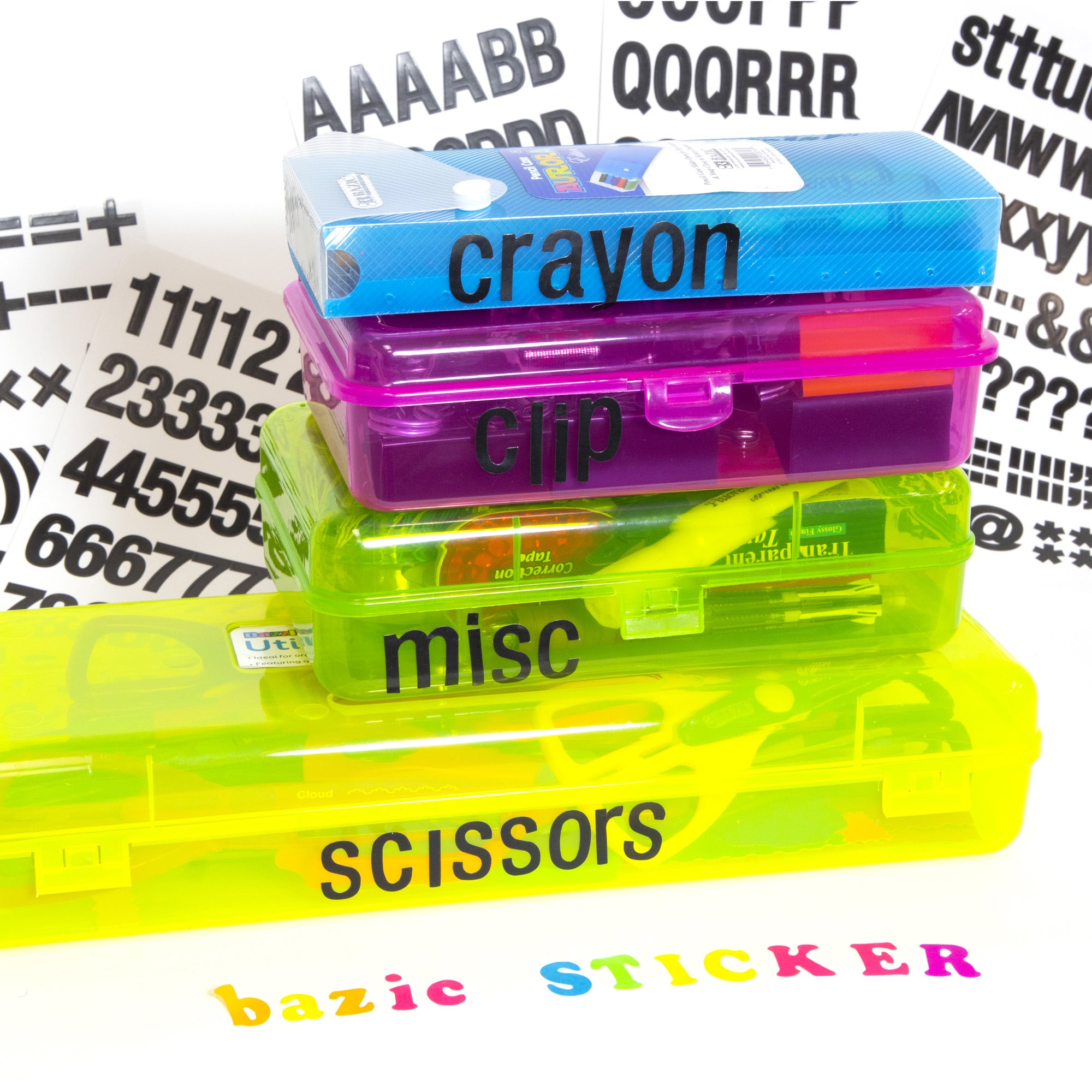 Black Alphabet and Number Stickers, 1 in, 346 Pack