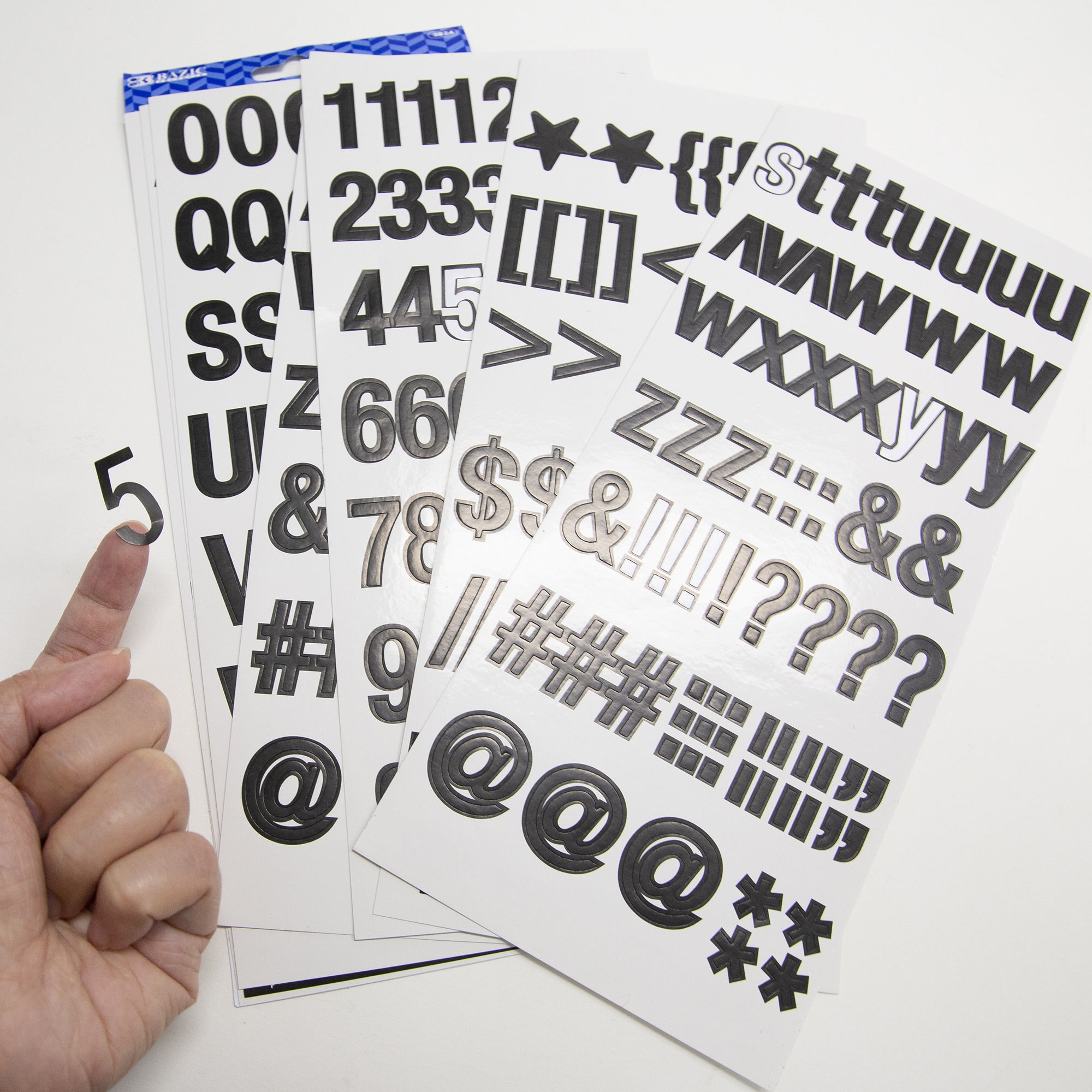 Black Alphabet and Number Stickers, 1 in, 346 Pack