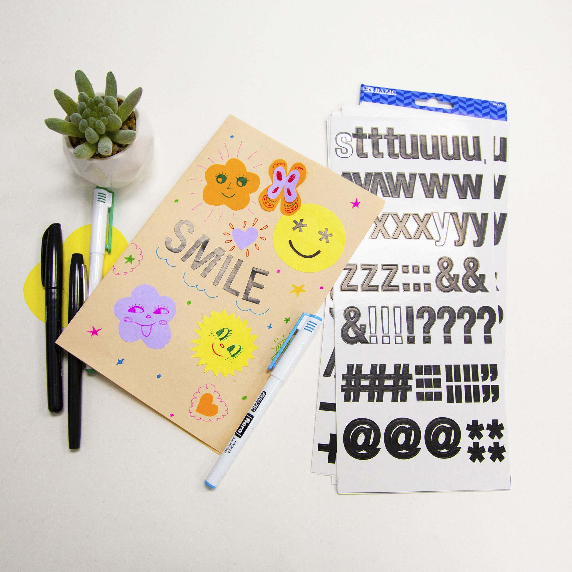 Black Alphabet and Number Stickers, 1 in, 346 Pack
