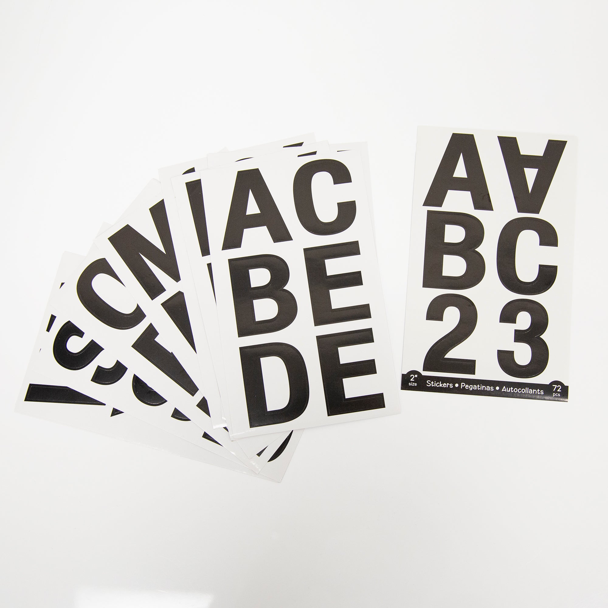 Black Alphabet and Number Stickers, 2 in, 72 Pack