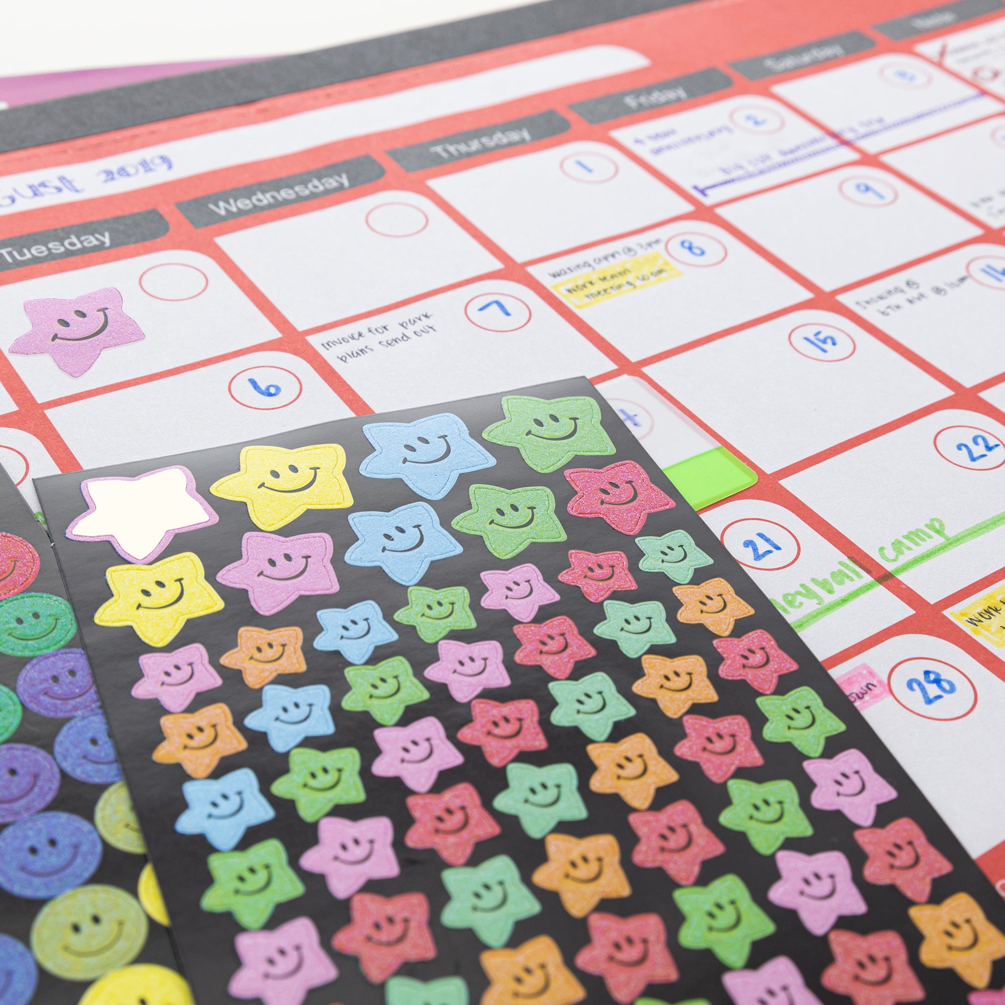 Glitter Stickers, Smiley Faces & Stars, 144 Count