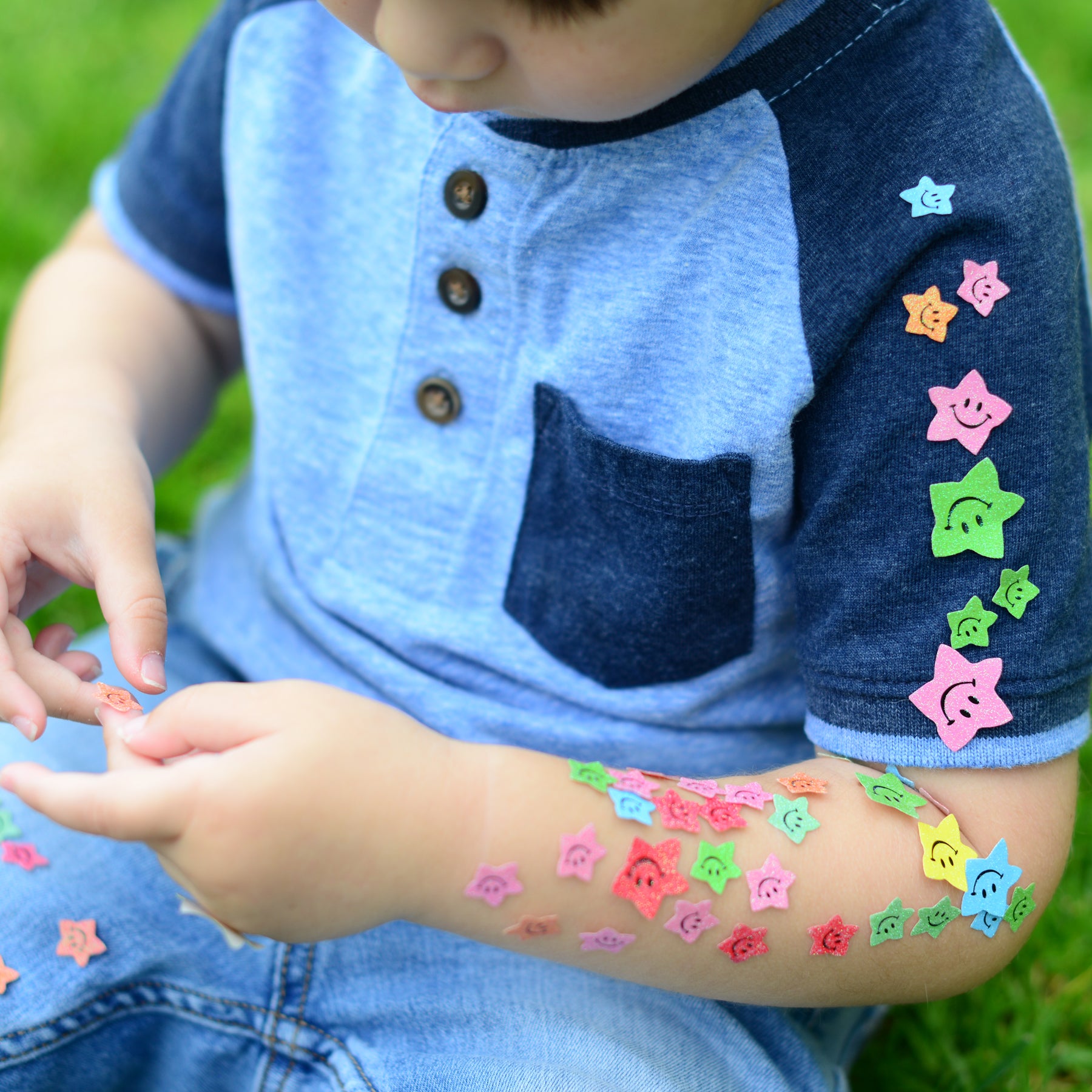 Glitter Stickers, Smiley Faces & Stars, 144 Count