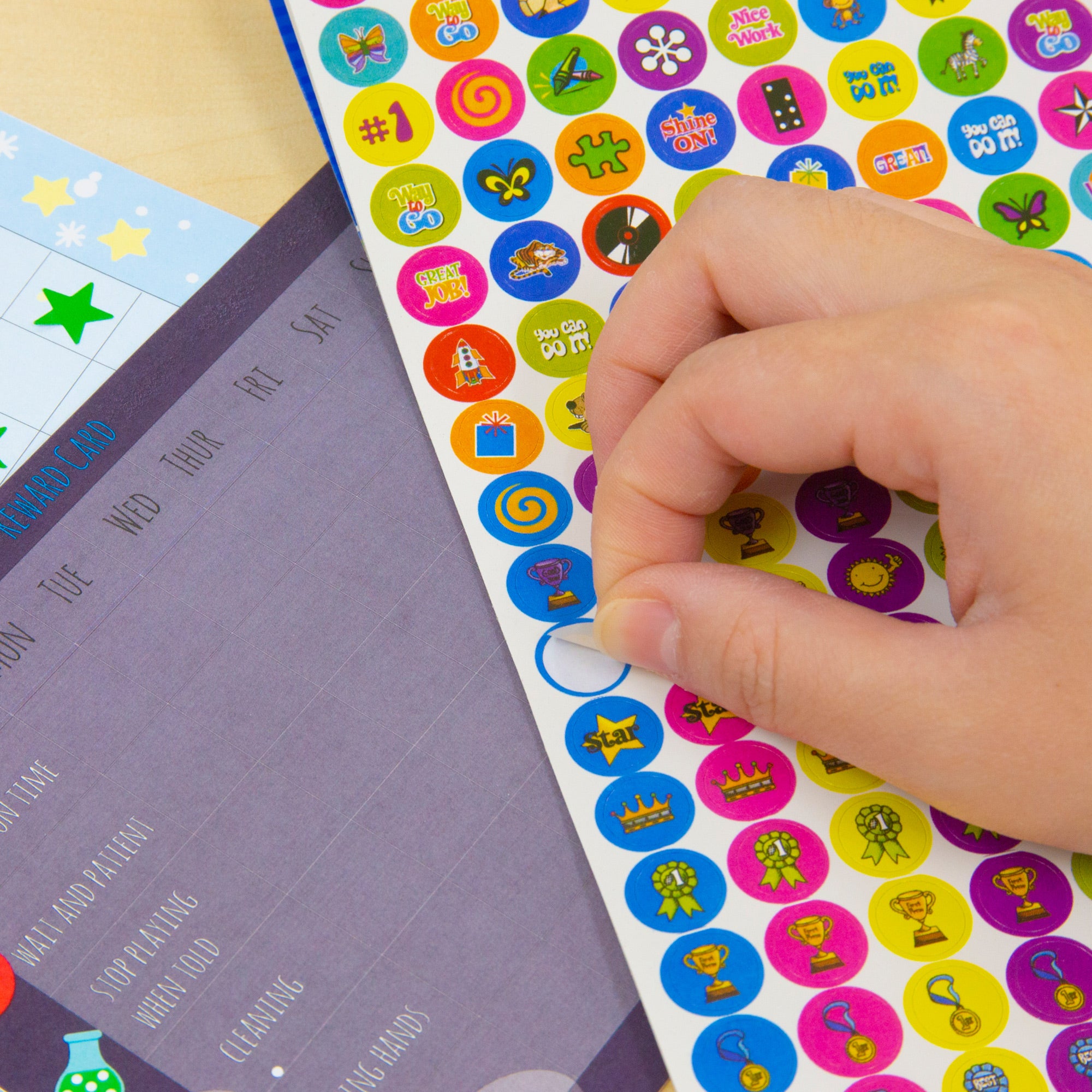 Reward Sticker Book, Over 400 Stickers, Compact Flip Book