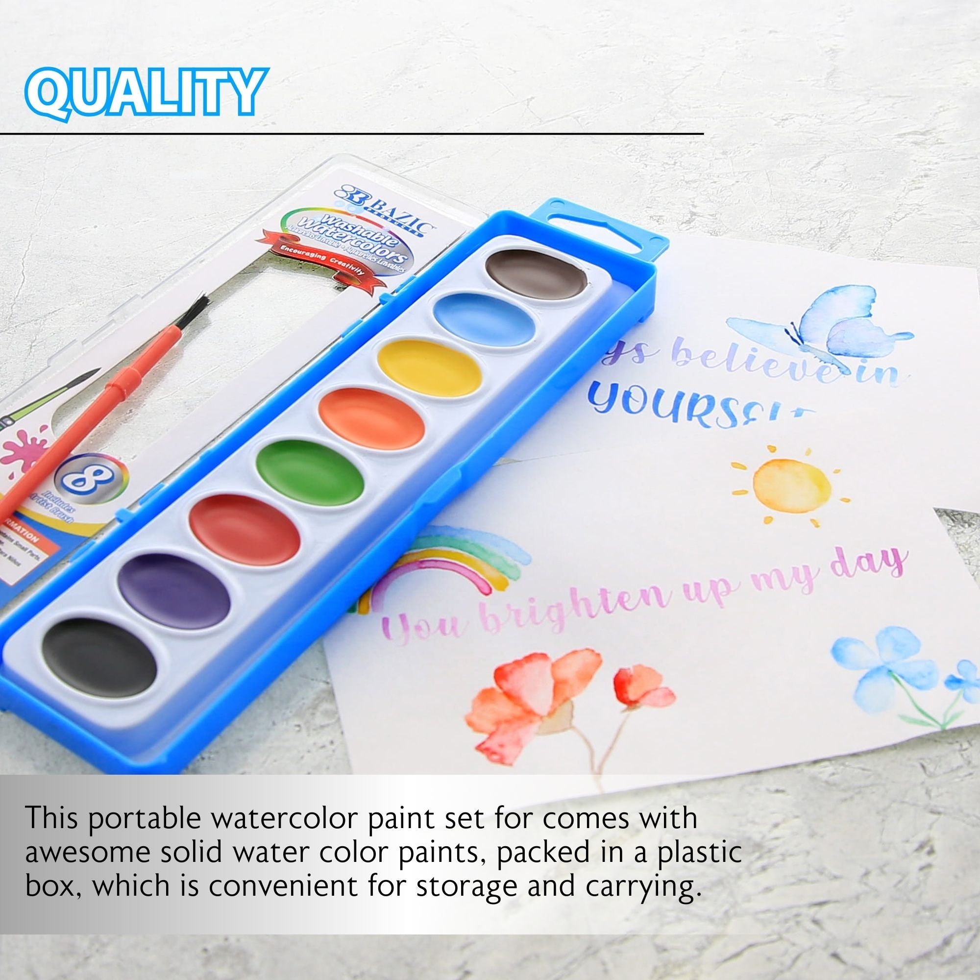8 Ct. Semi Moist Watercolor w/ Brush