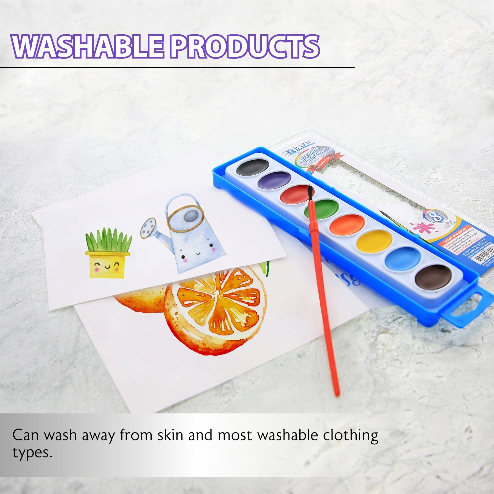 8 Ct. Semi Moist Watercolor w/ Brush