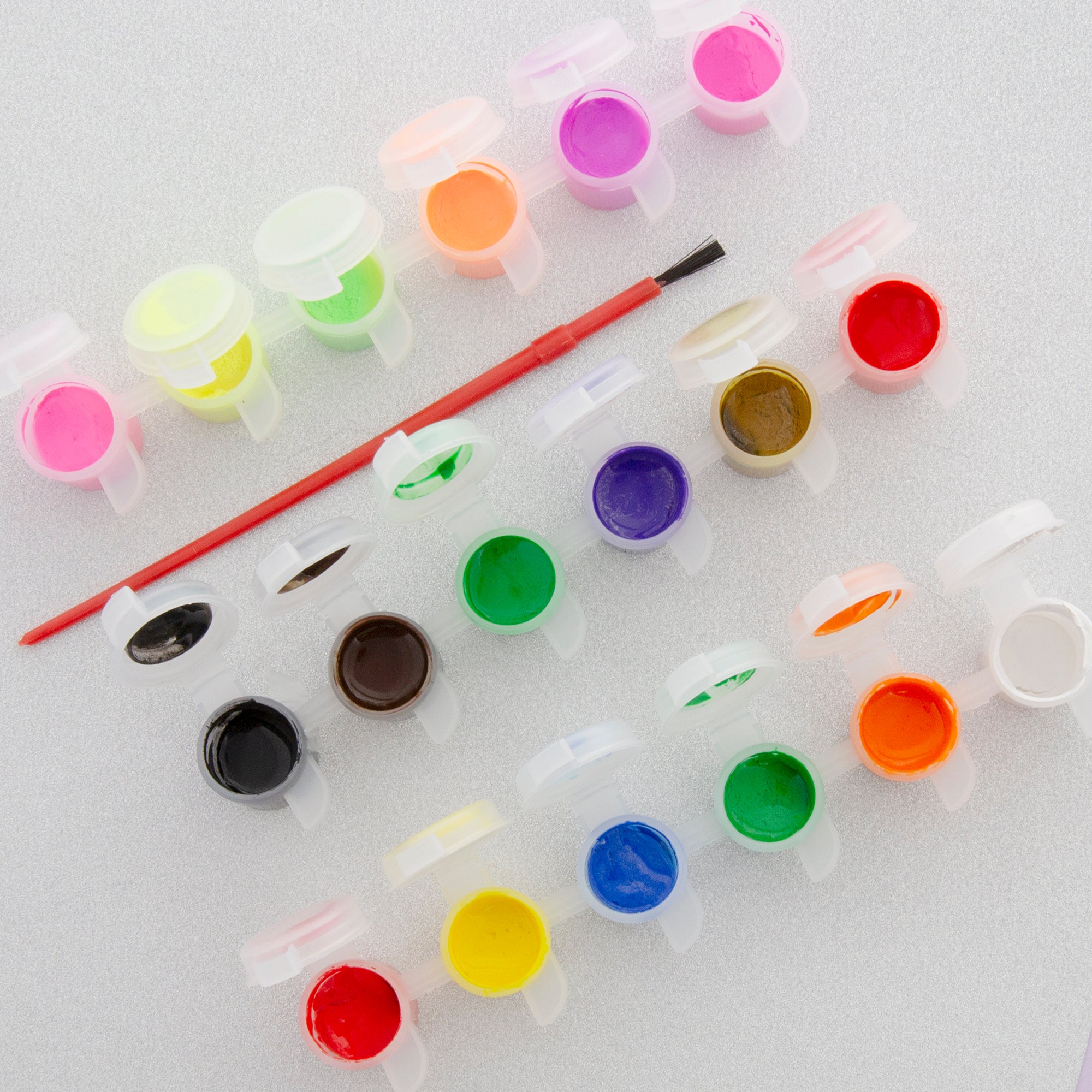 18 Color Kids' Paint, 0.17 fl oz Each, with Brush