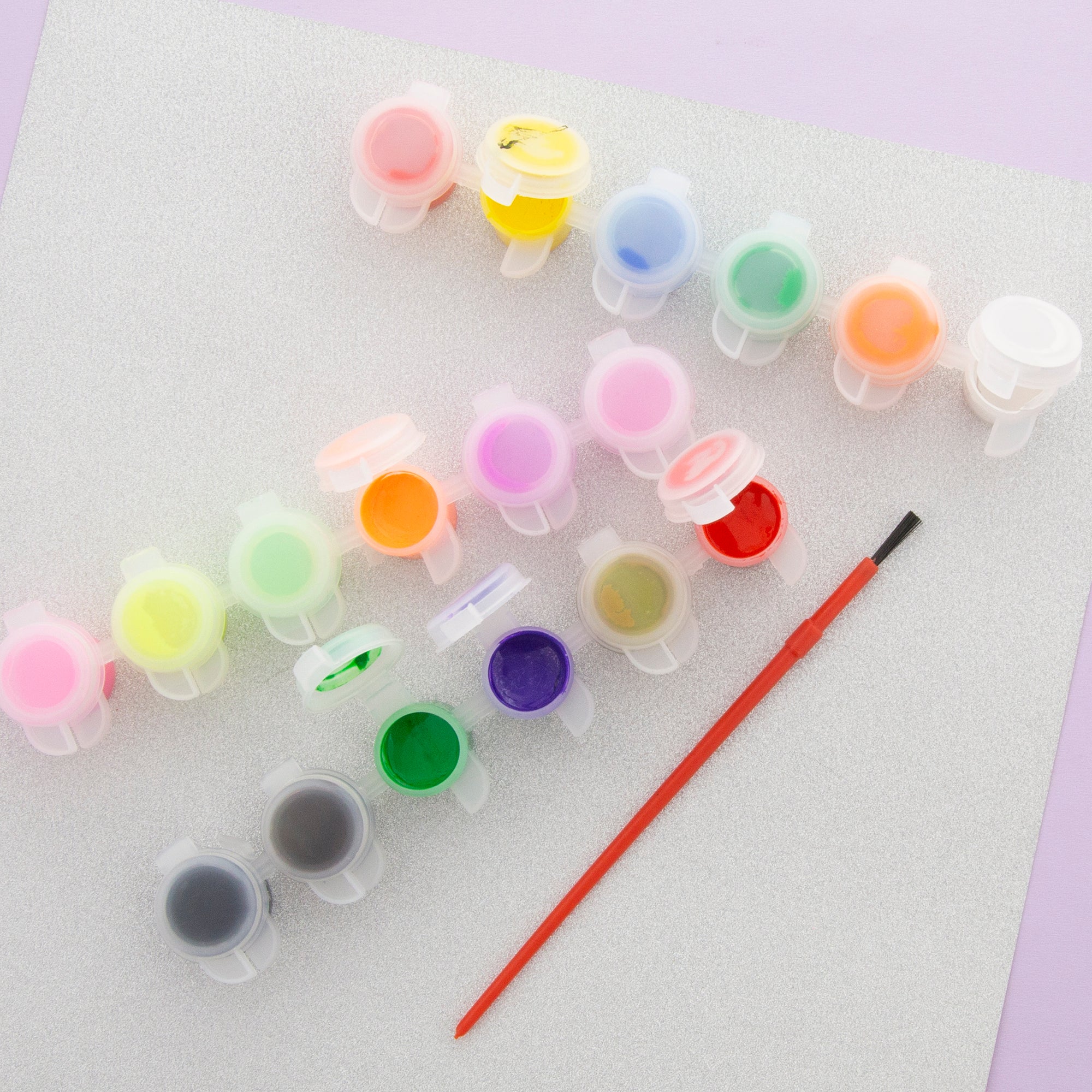 18 Color Kids' Paint, 0.17 fl oz Each, with Brush