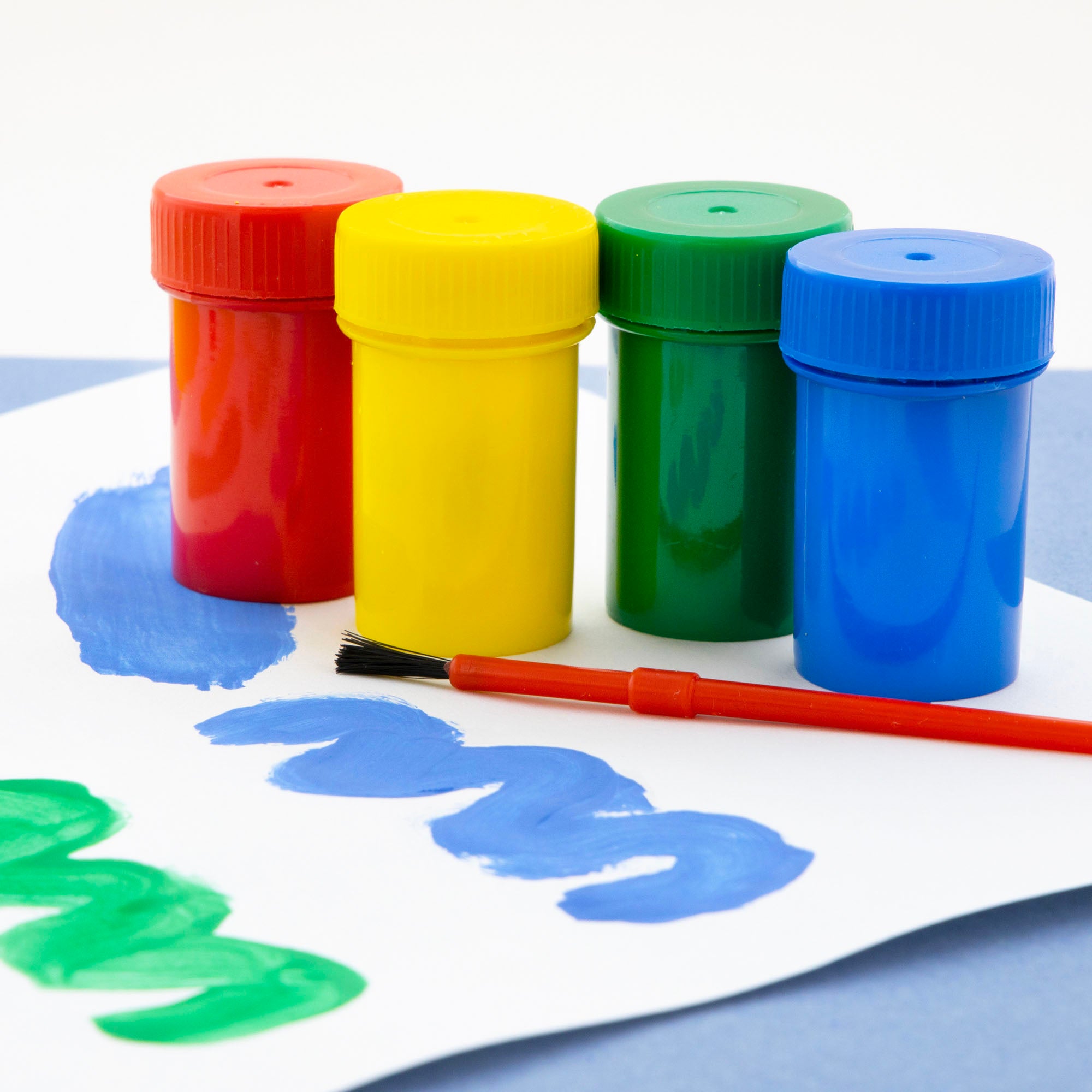 4 Color Poster Paint, 0.61 fl oz Each, with Brush