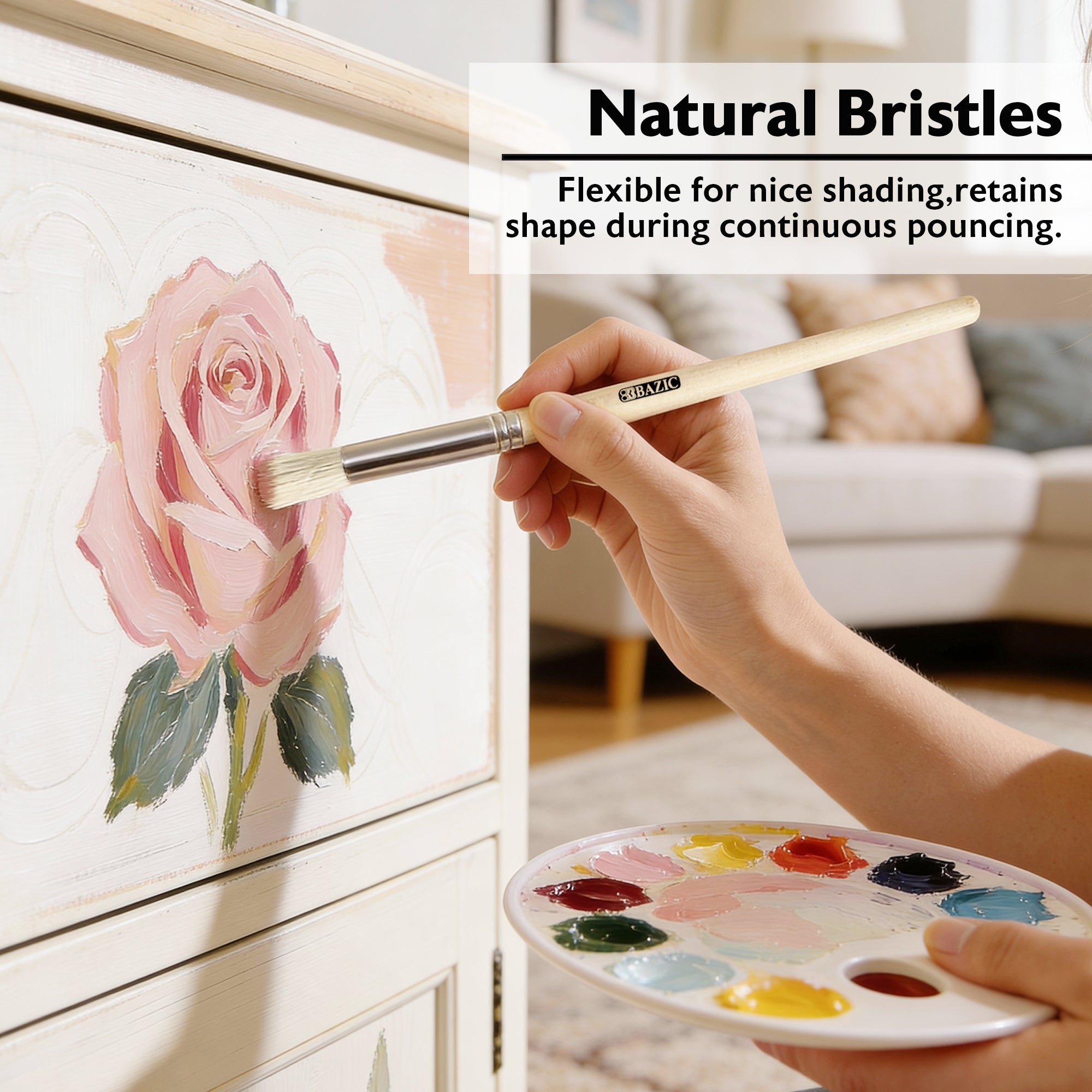 Stencil Brush Set, 4 Count, for Painting Art Crafts
