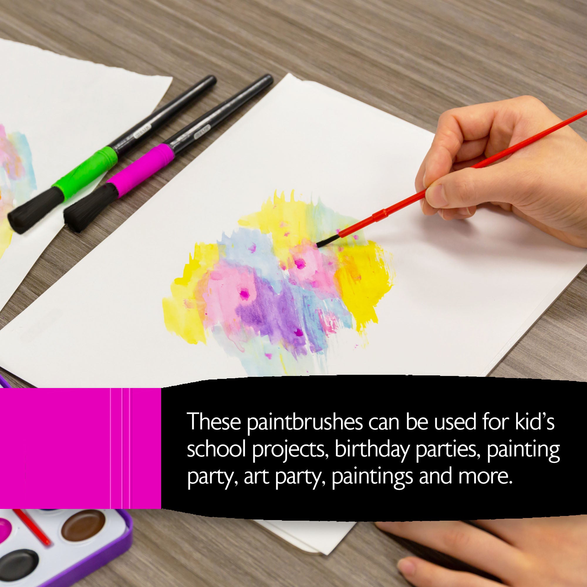 Kids' Paint Brush Set, 9 Count, for Painting Art Crafts