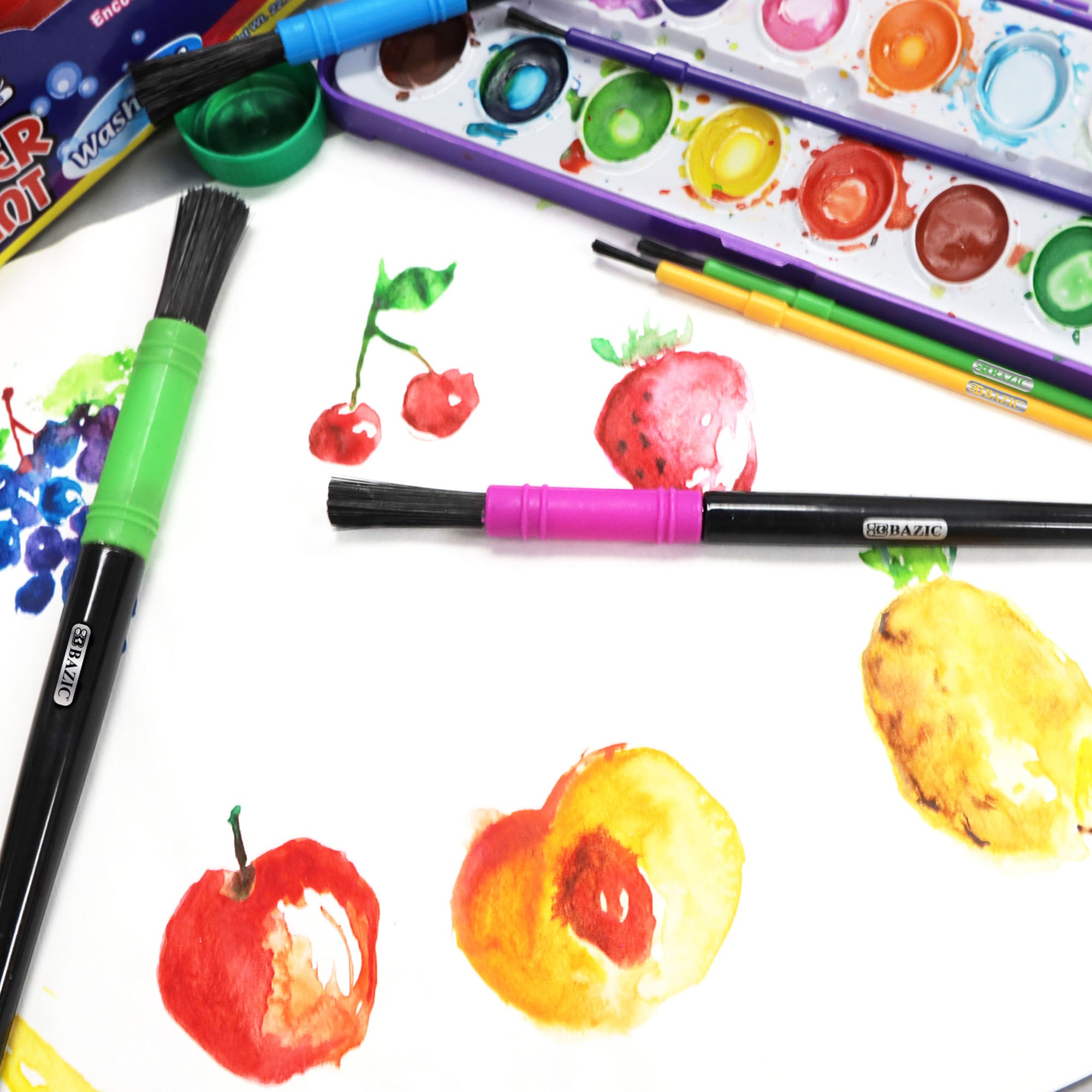 Kids' Paint Brush Set, 9 Count, for Painting Art Crafts