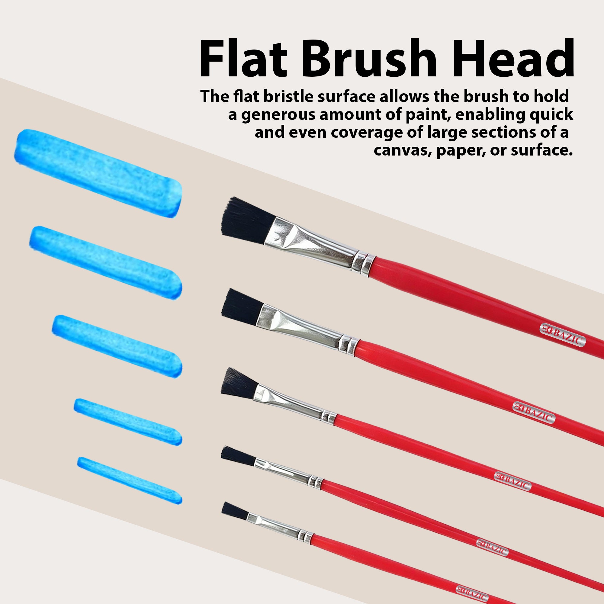 Kids' Paint Brush Set, 5 Count, for Painting Art Crafts