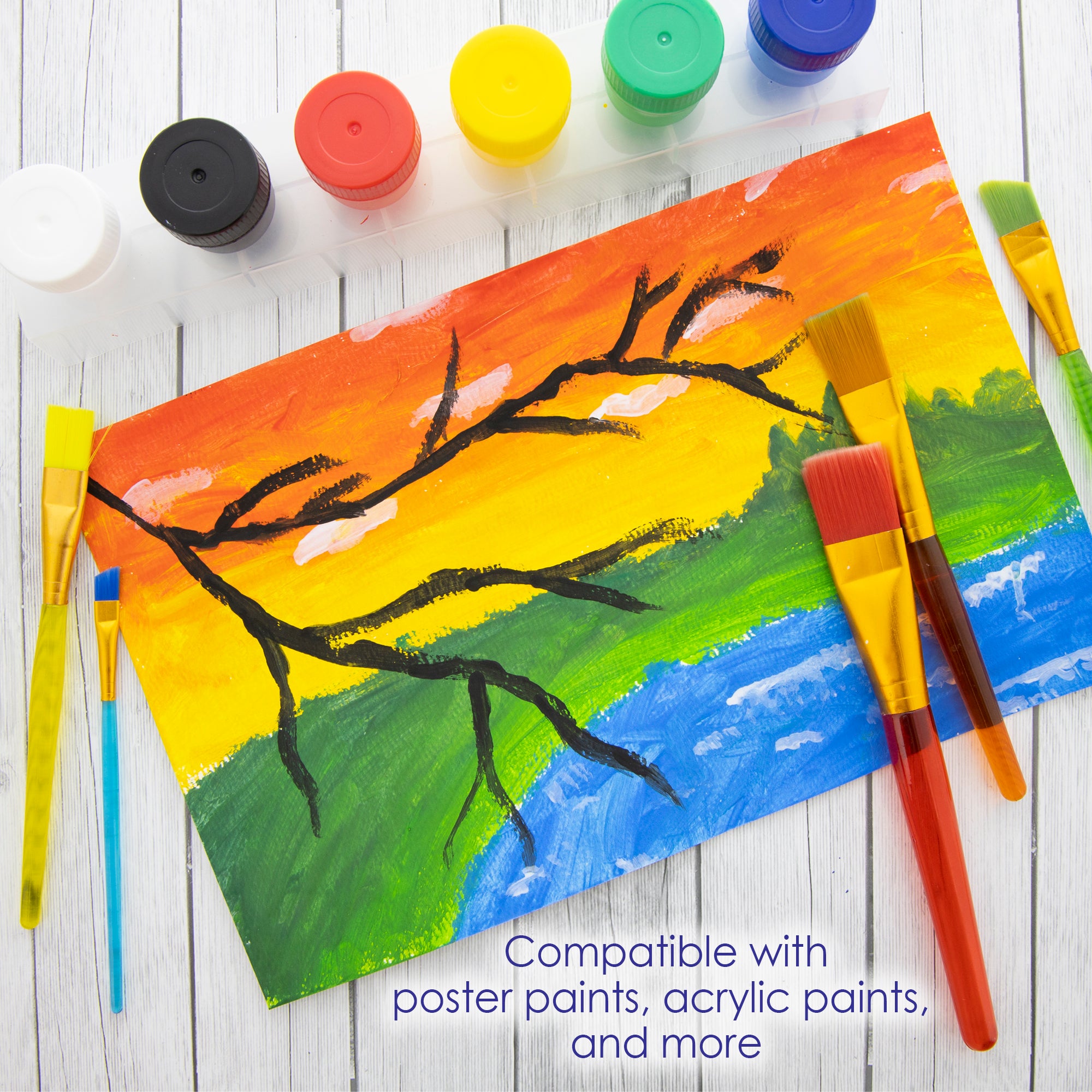 Paint Brush Set, 5 Count, for Painting Art Crafts