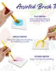 Paint Brush Nylon w/ Translucent Handle set (7/Pack)
