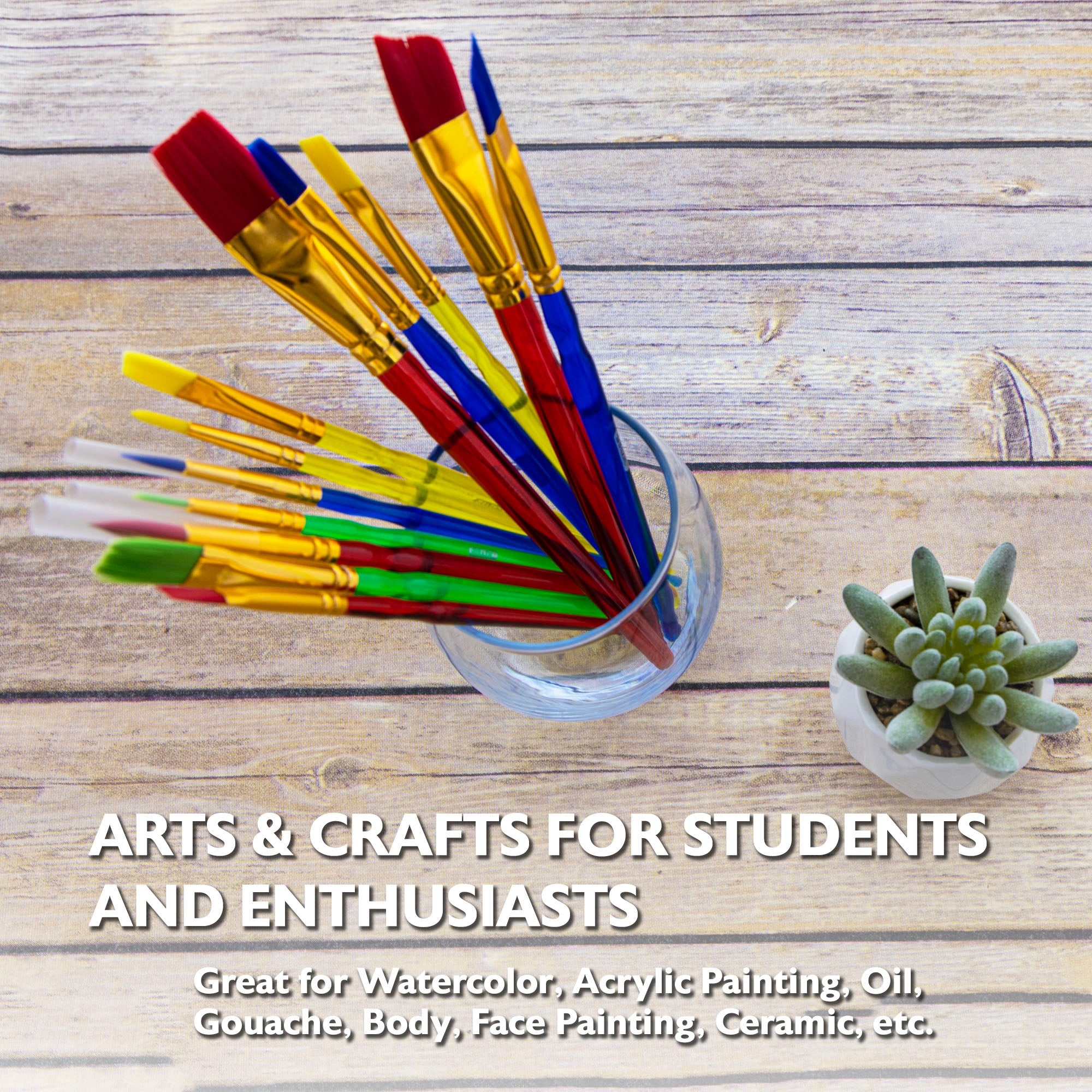 Artist Paint Brush Set, 12 Count, for Painting Art Crafts