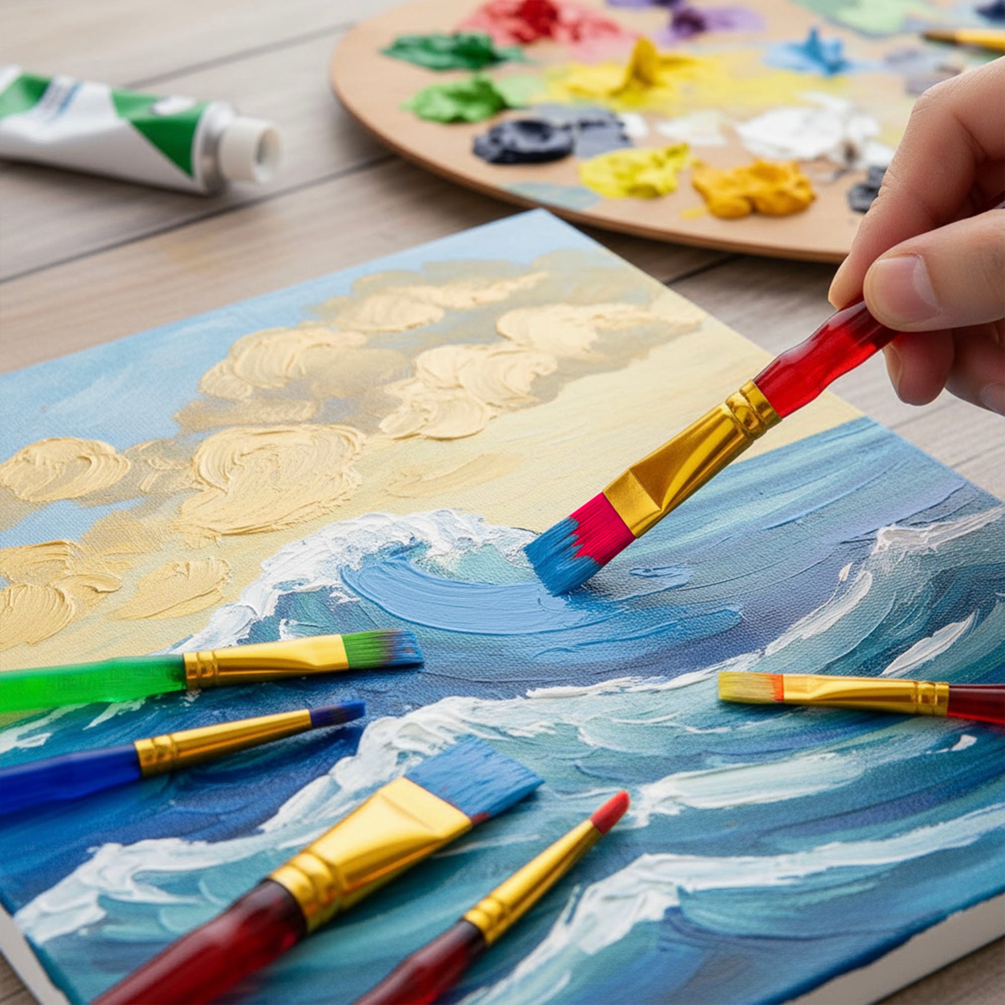 Artist Paint Brush Set, 12 Count, for Painting Art Crafts