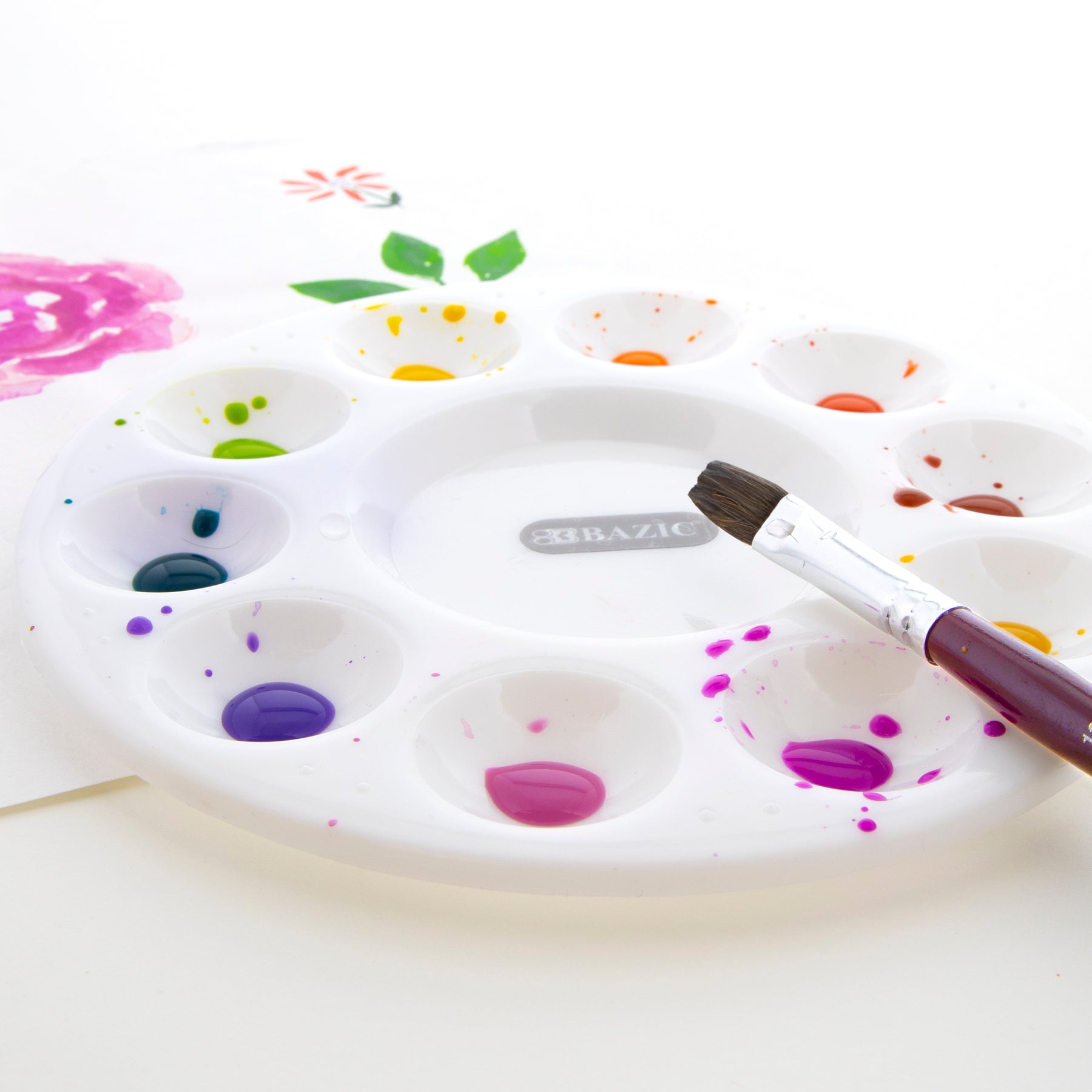 Round Paint Mixing Palette, 10 Wells