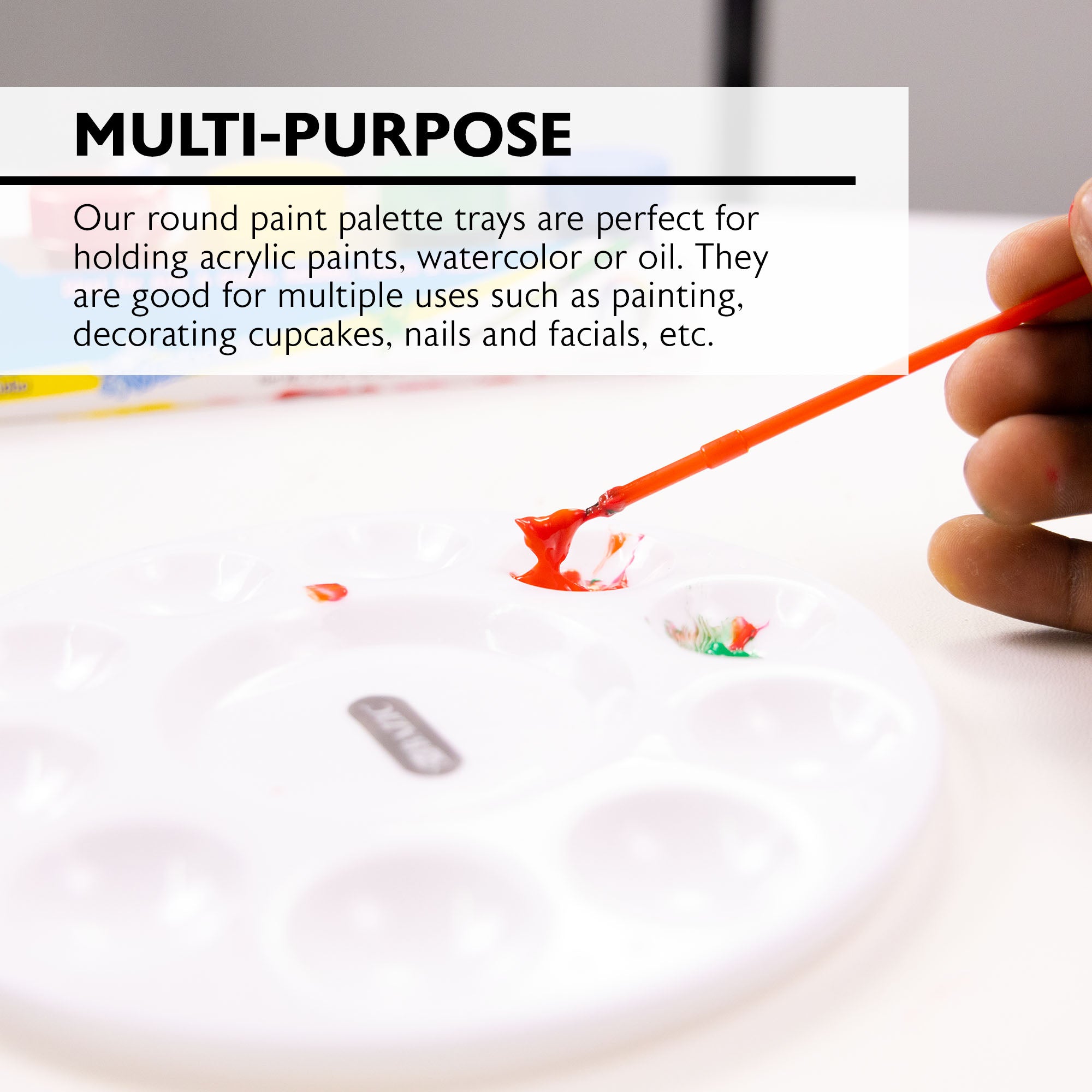 Round Paint Mixing Palette, 10 Wells
