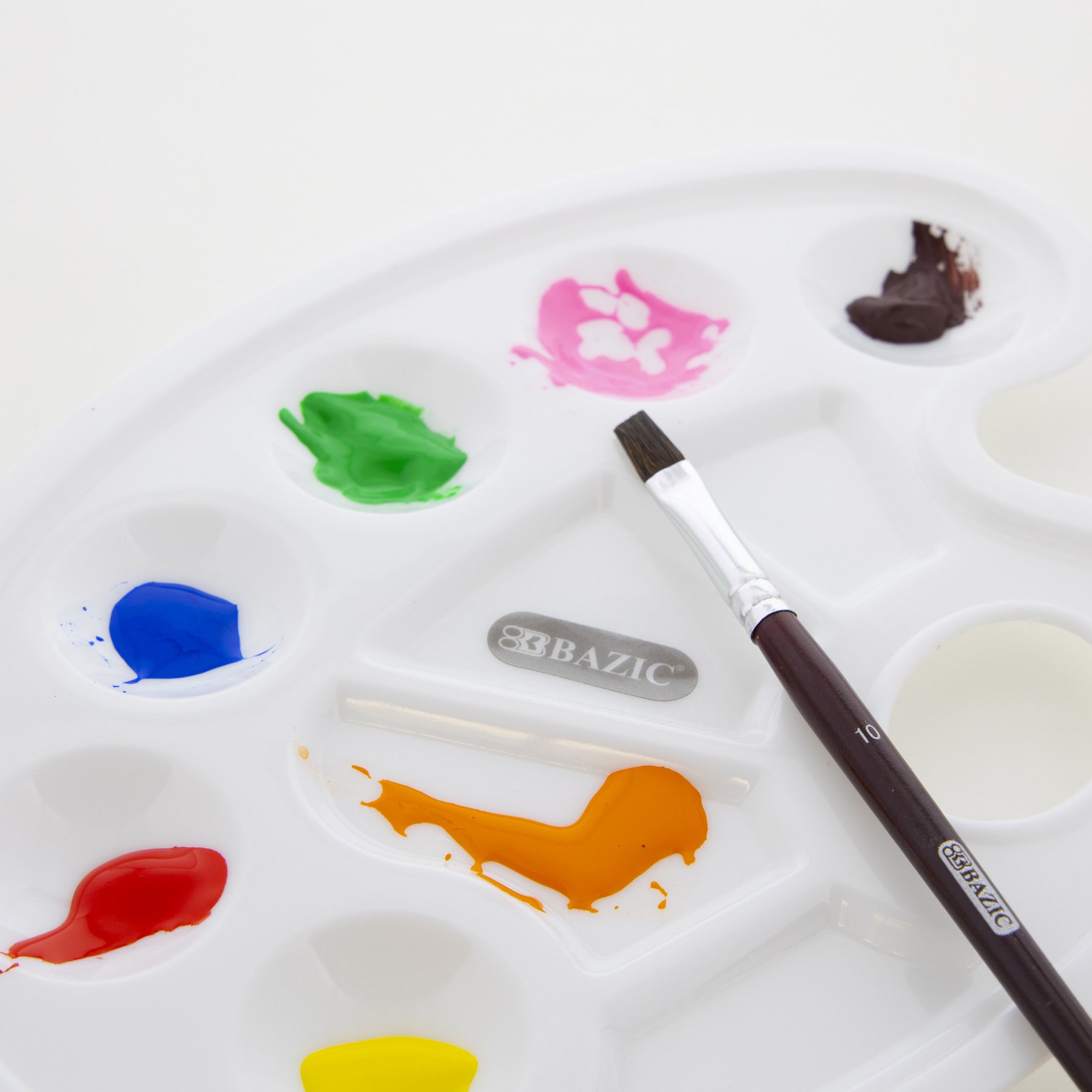 Oval Paint Mixing Palette, 10 Wells with Thumb Hole