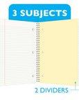 Notebook Spiral W/R 3-Subject 120 Ct