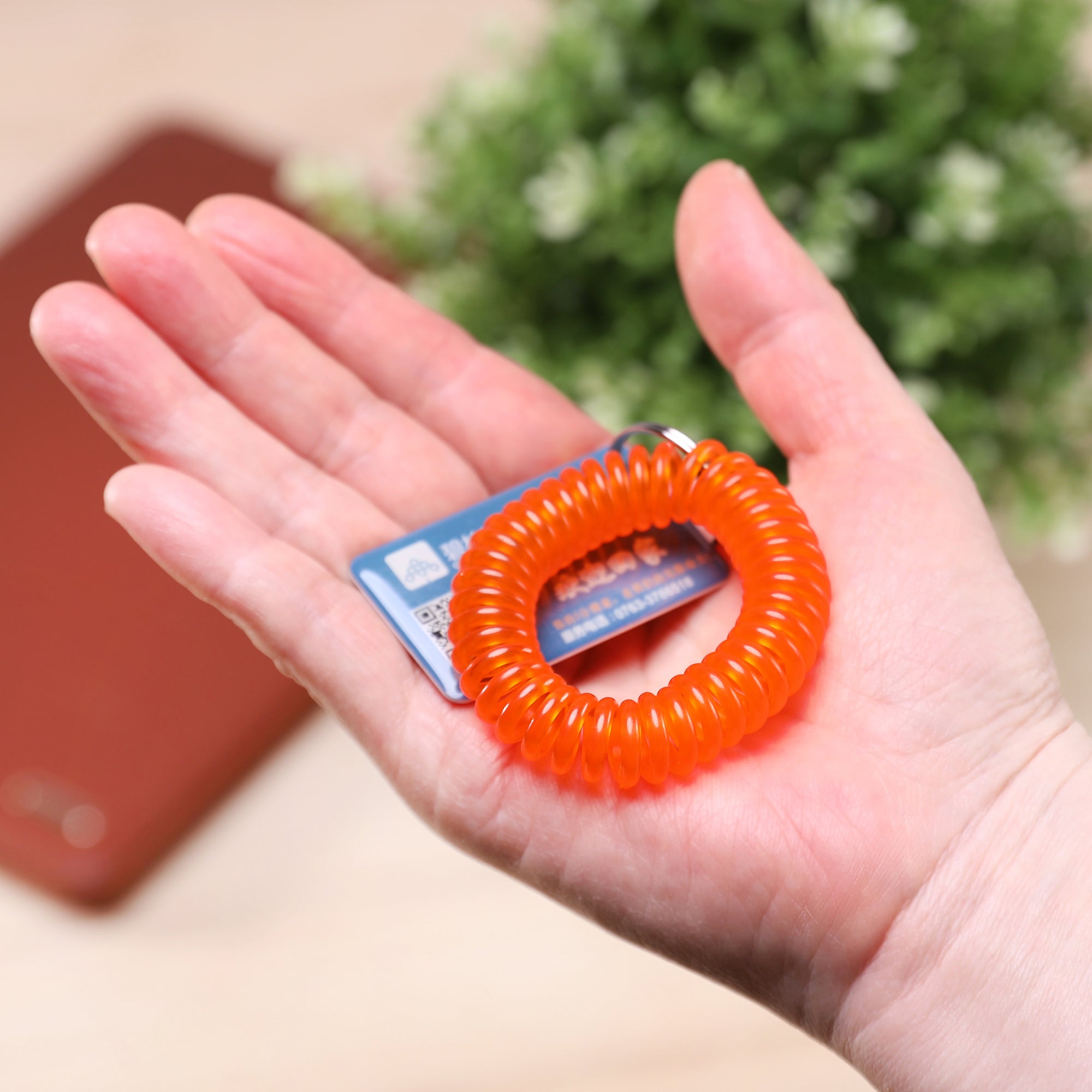 Wrist Coil Keychains with Key Rings, Assorted Colors, 2 Pack
