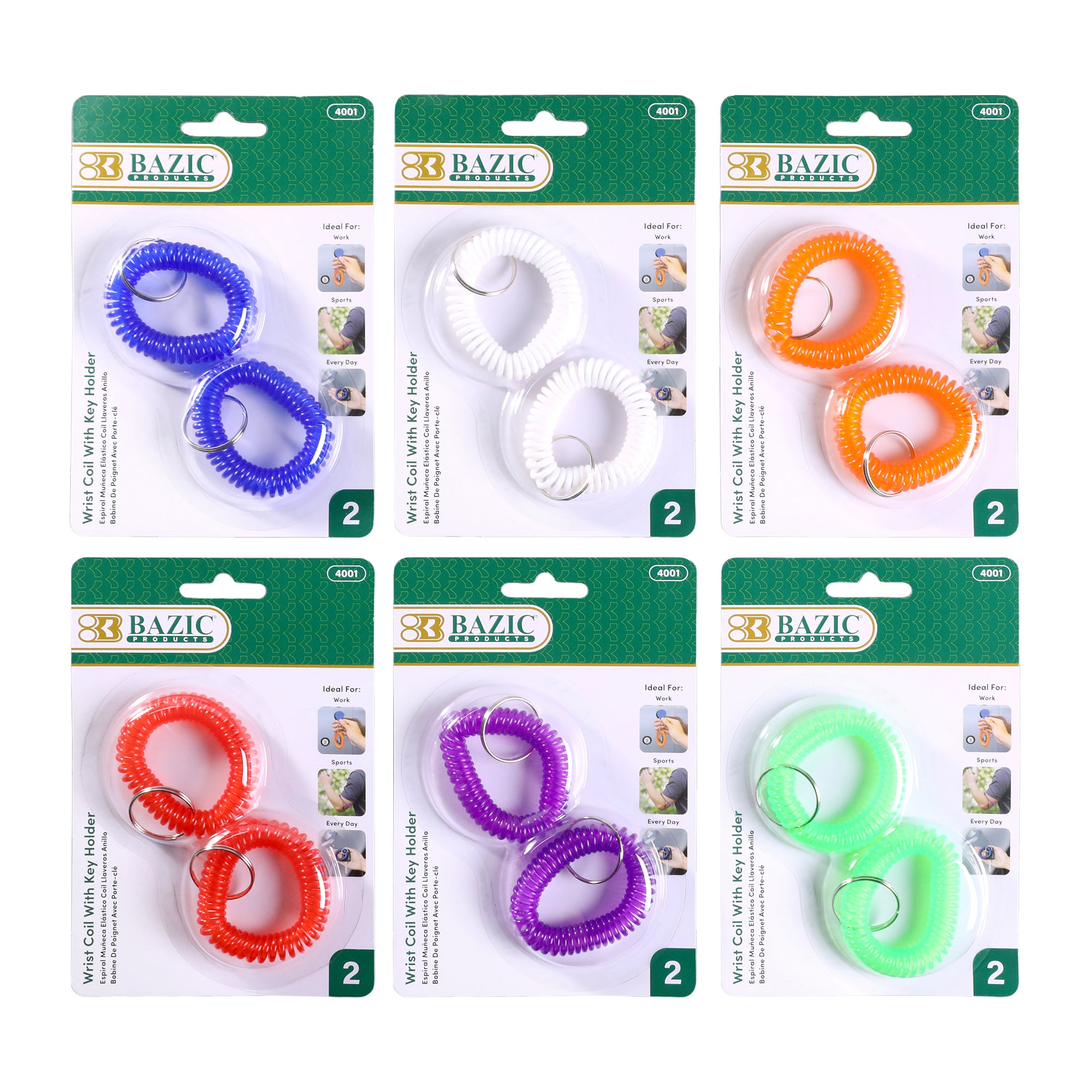 Wrist Coil w/ Key Holder (2/Pack)